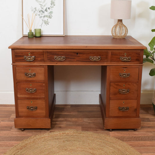 Leather Top Pedestal Desk