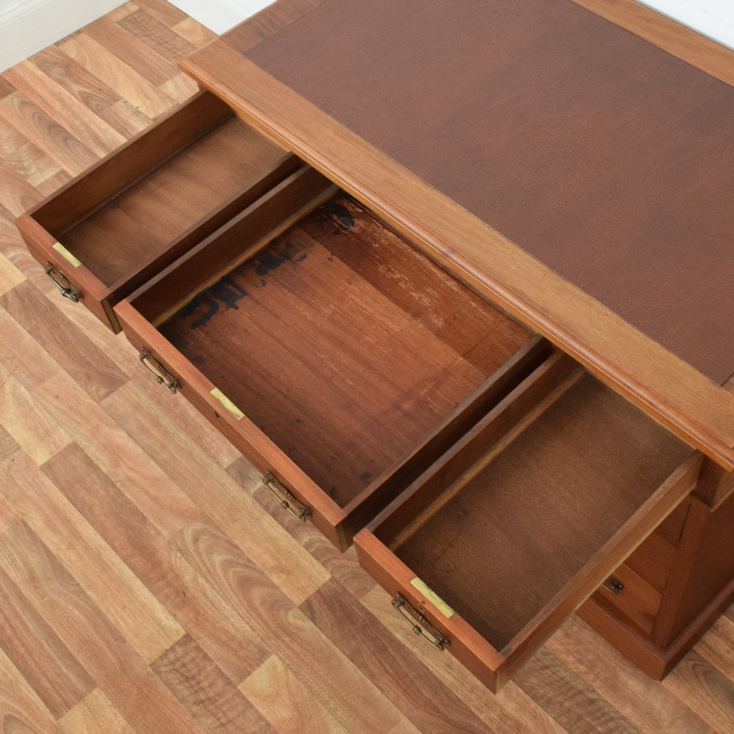 Leather Top Pedestal Desk
