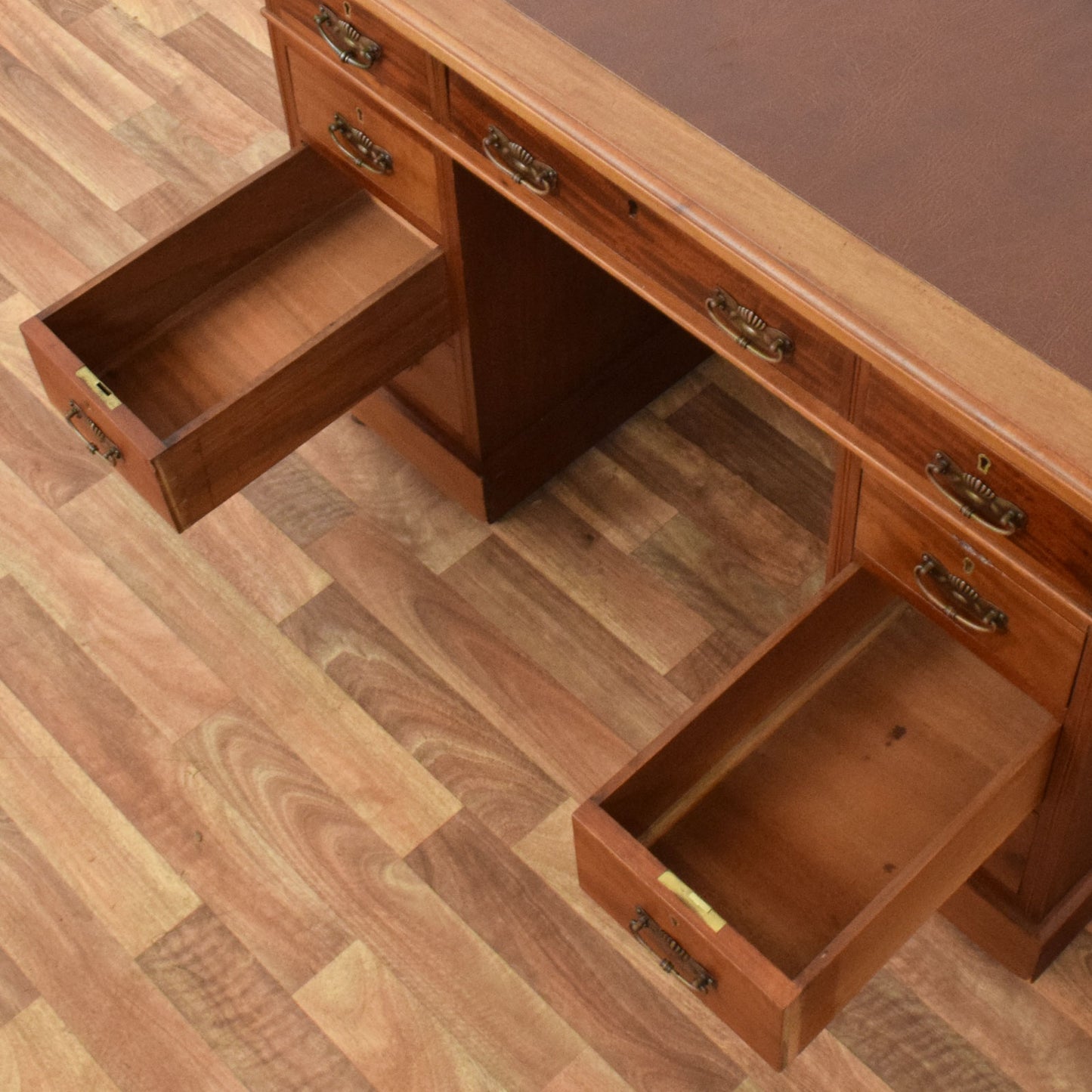 Leather Top Pedestal Desk