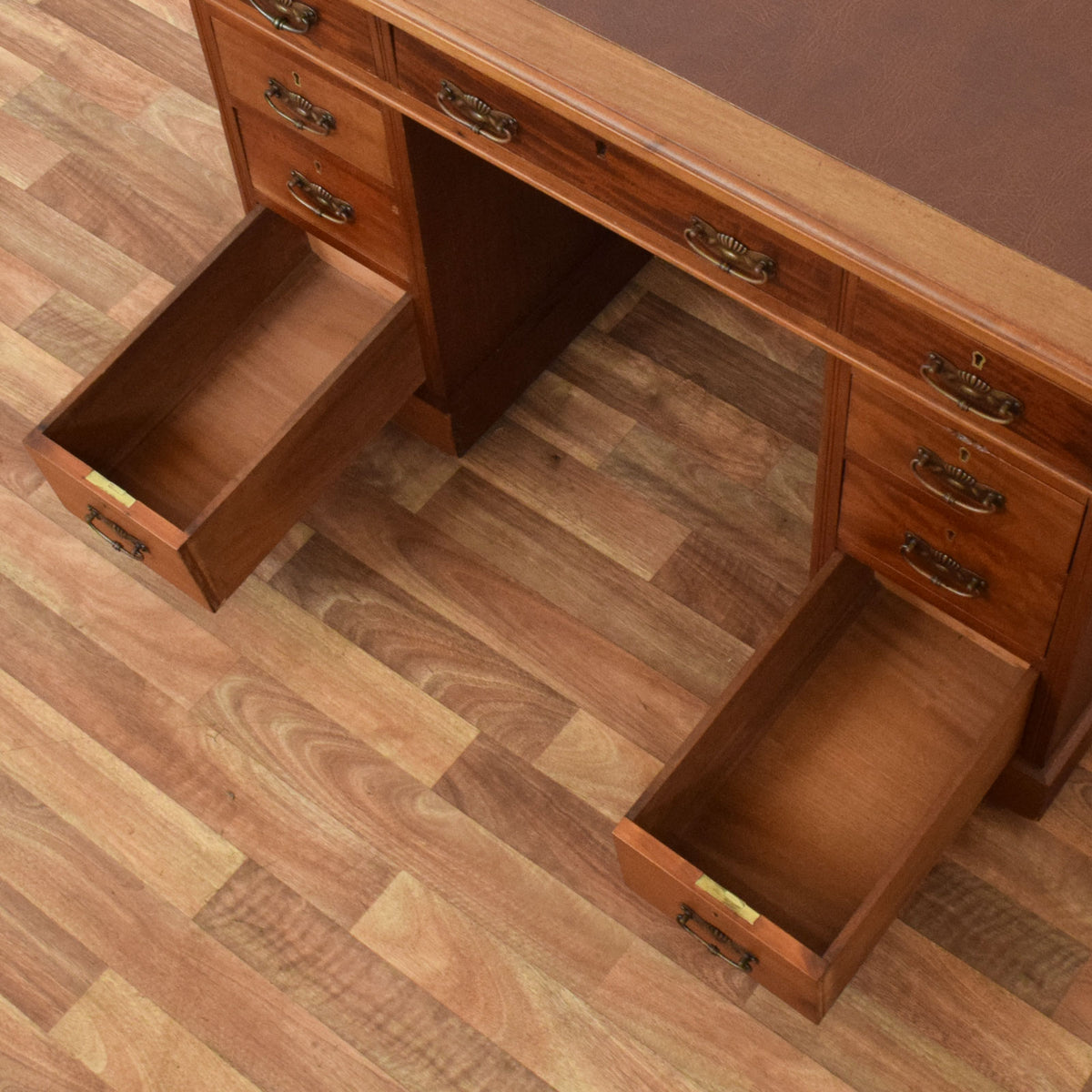 Leather Top Pedestal Desk
