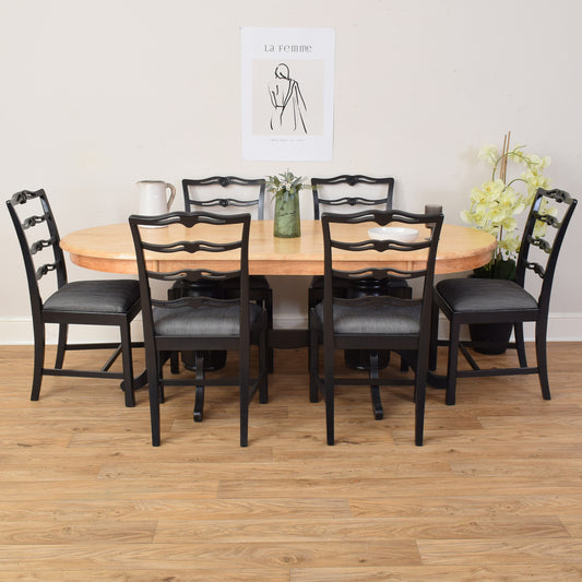 Painted Table And Six Chairs