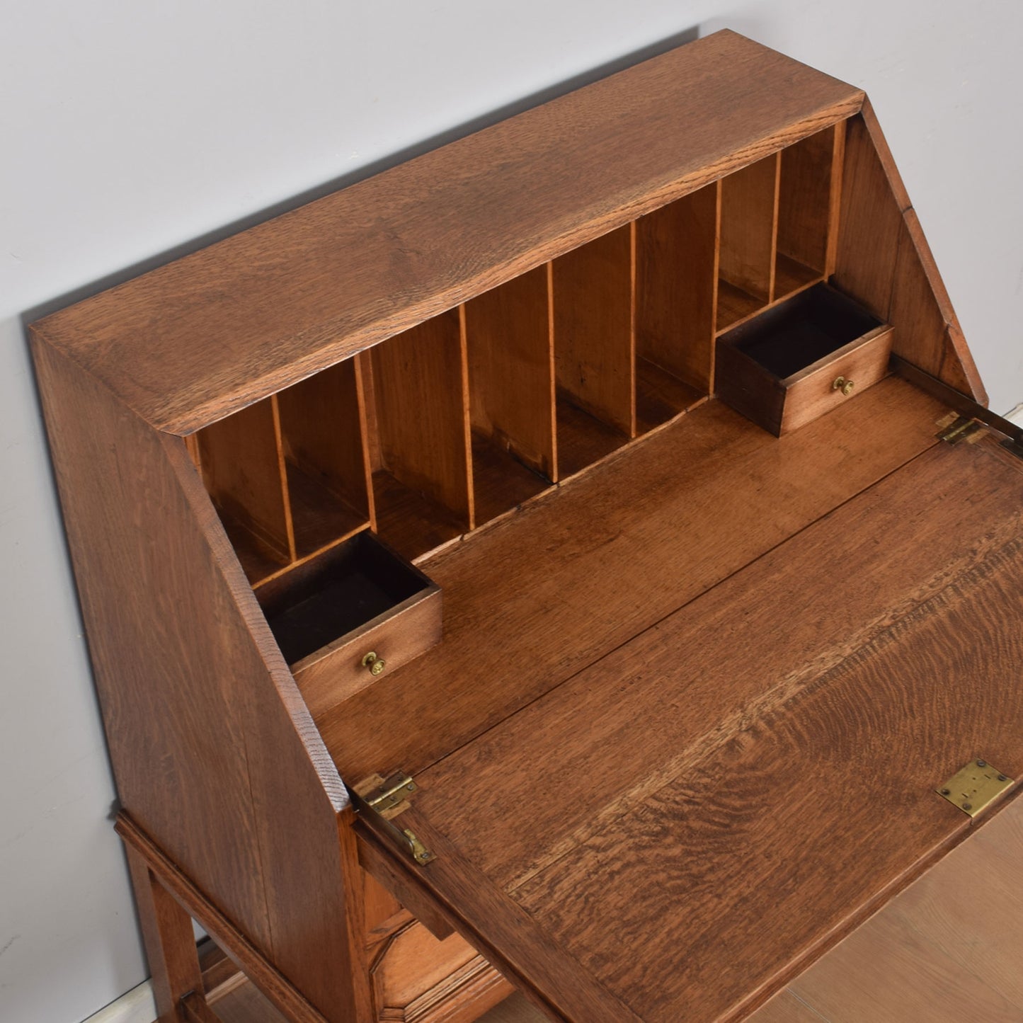 Ornate Oak Writing Bureau