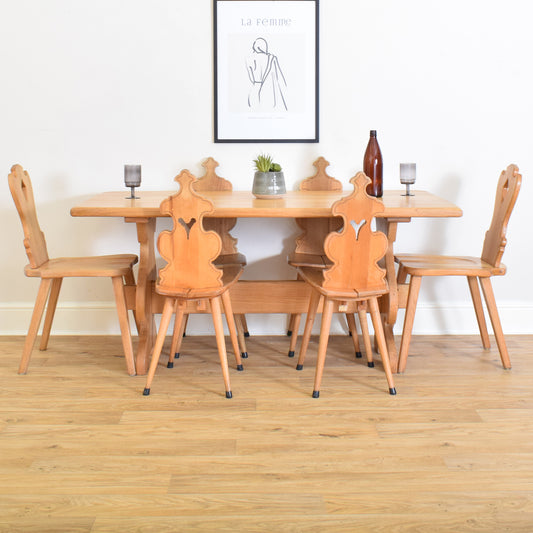 Dutch Oak Table And Six