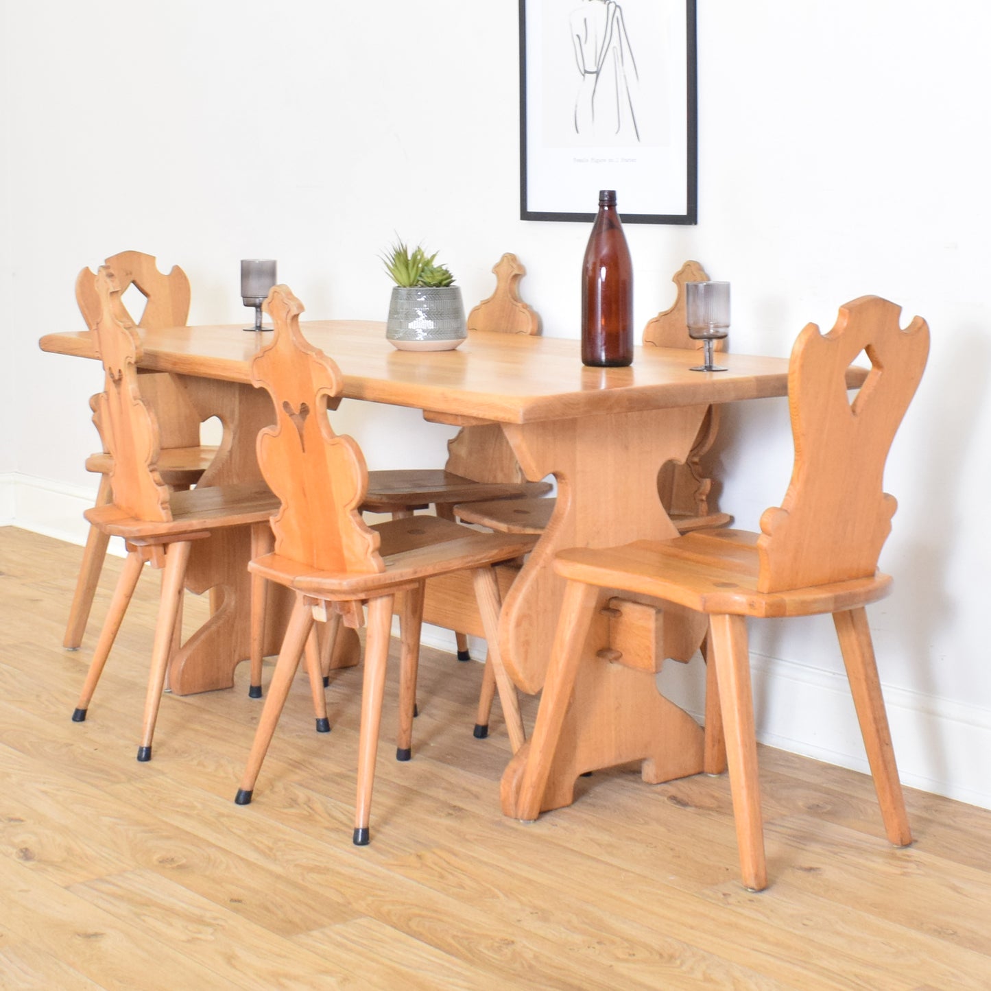 Dutch Oak Table And Six