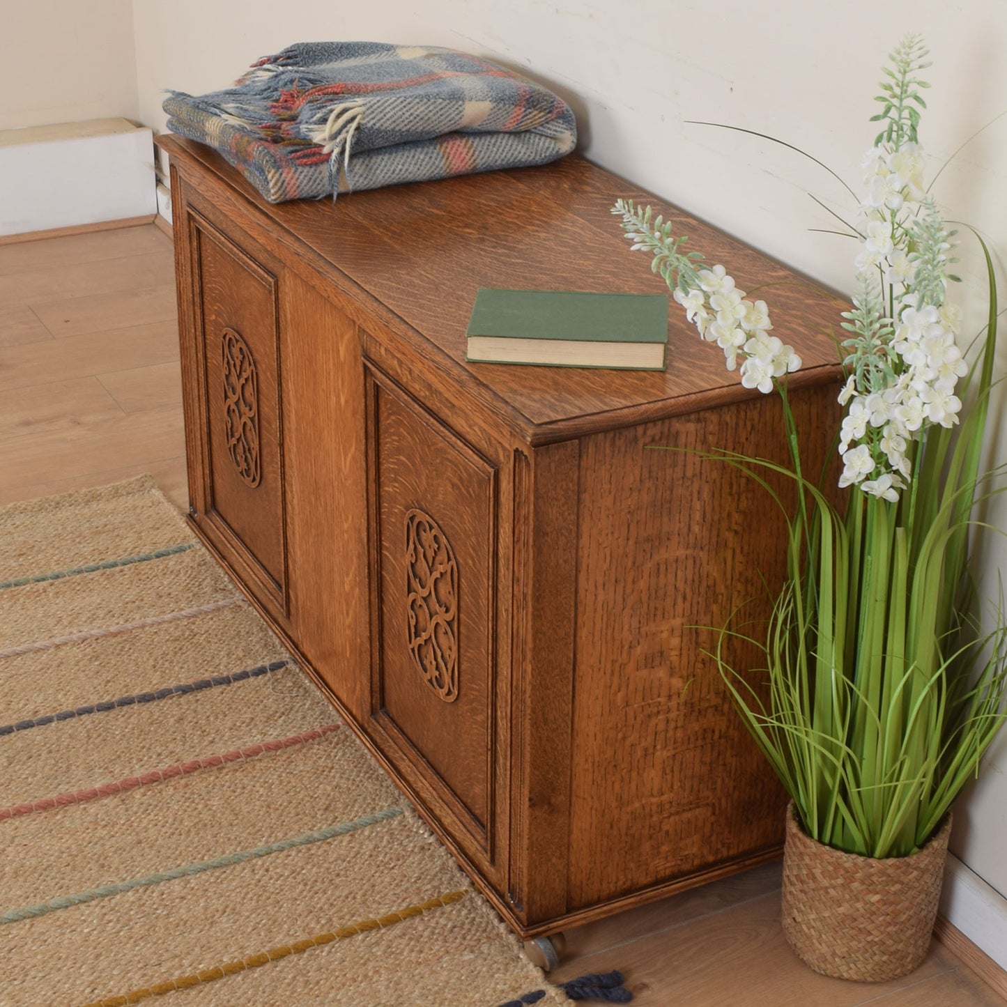 Large Oak Blanket Box