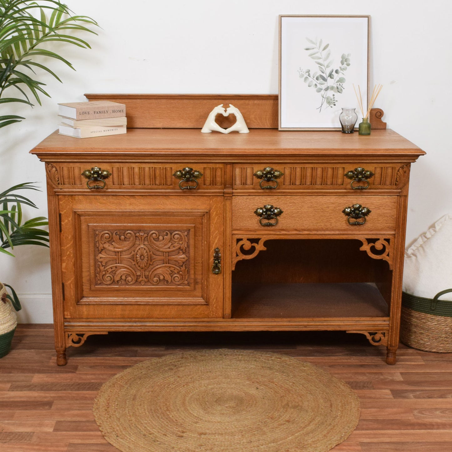 Carved Oak Sideboard