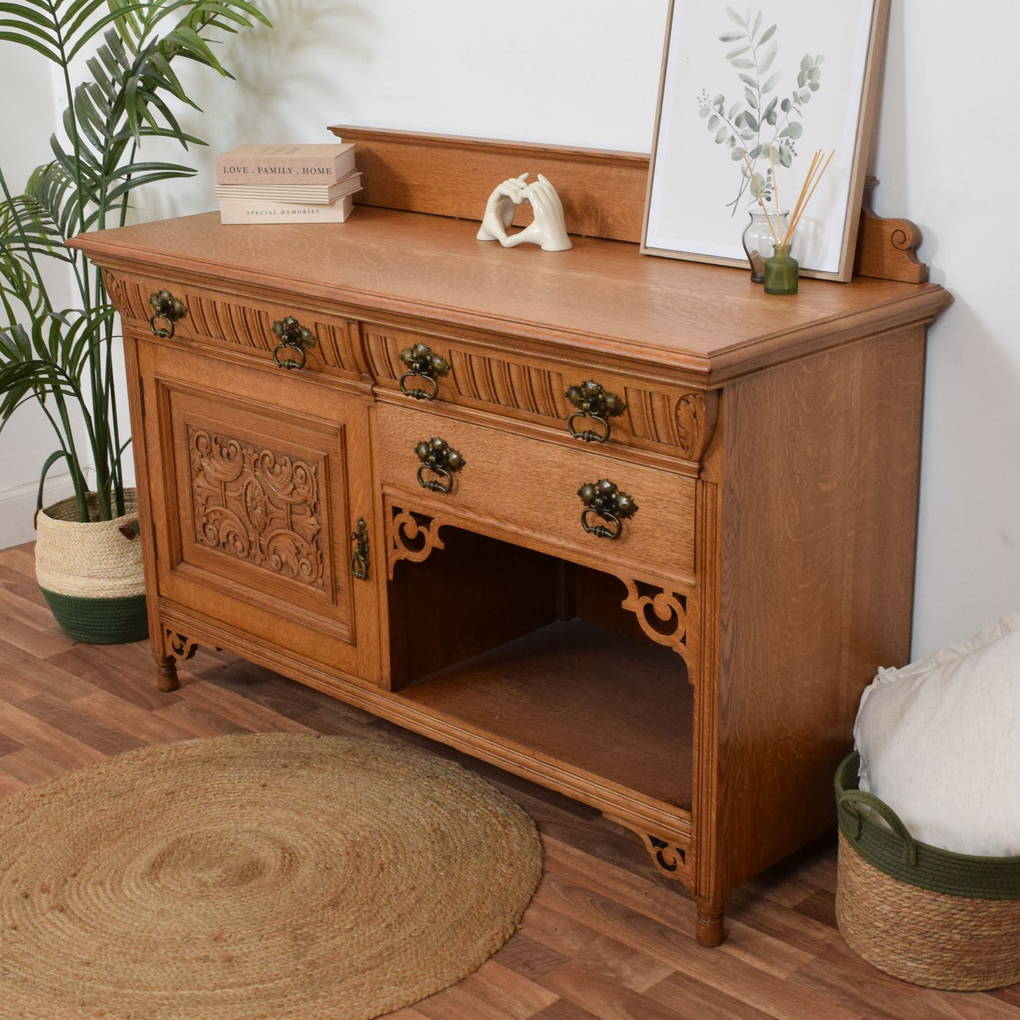 Carved Oak Sideboard