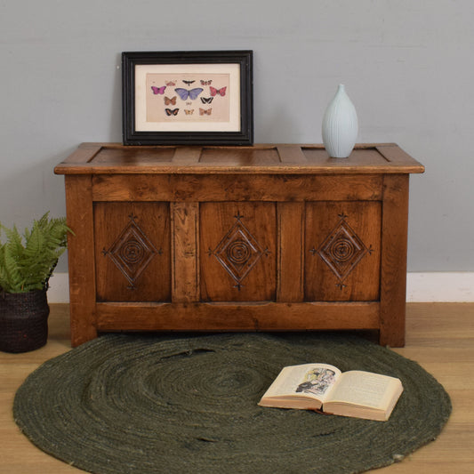 Solid Oak Blanket Box