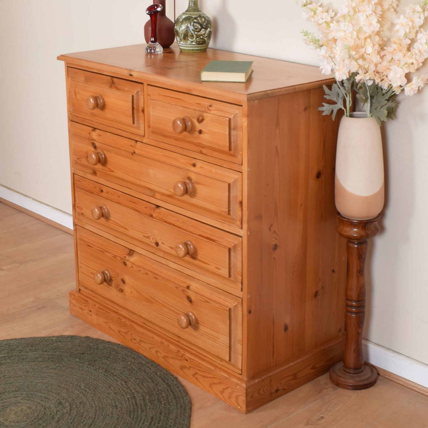 Solid Pine Chest of Drawers.