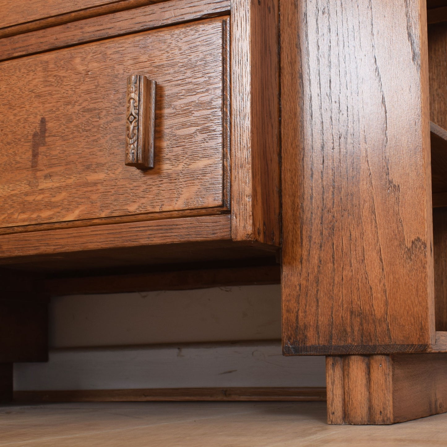 Unusual Art Deco Oak Bureau