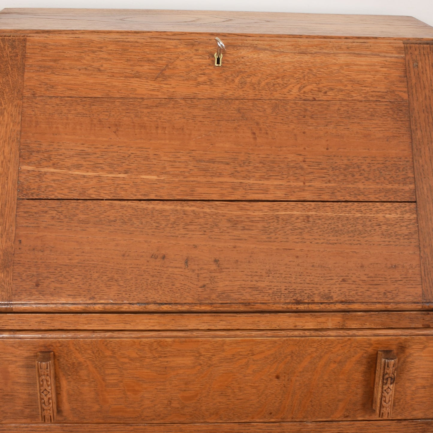 Unusual Art Deco Oak Bureau
