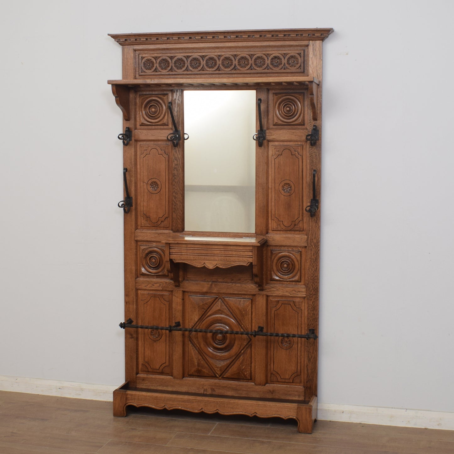 Carved Oak Hallstand