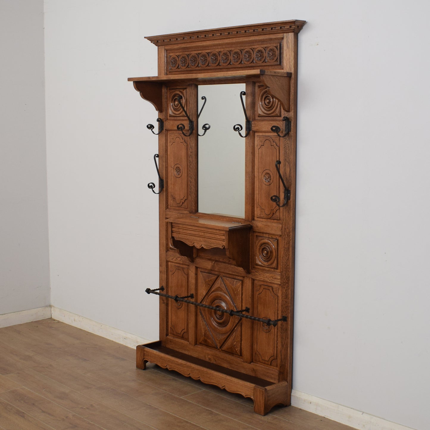 Carved Oak Hallstand