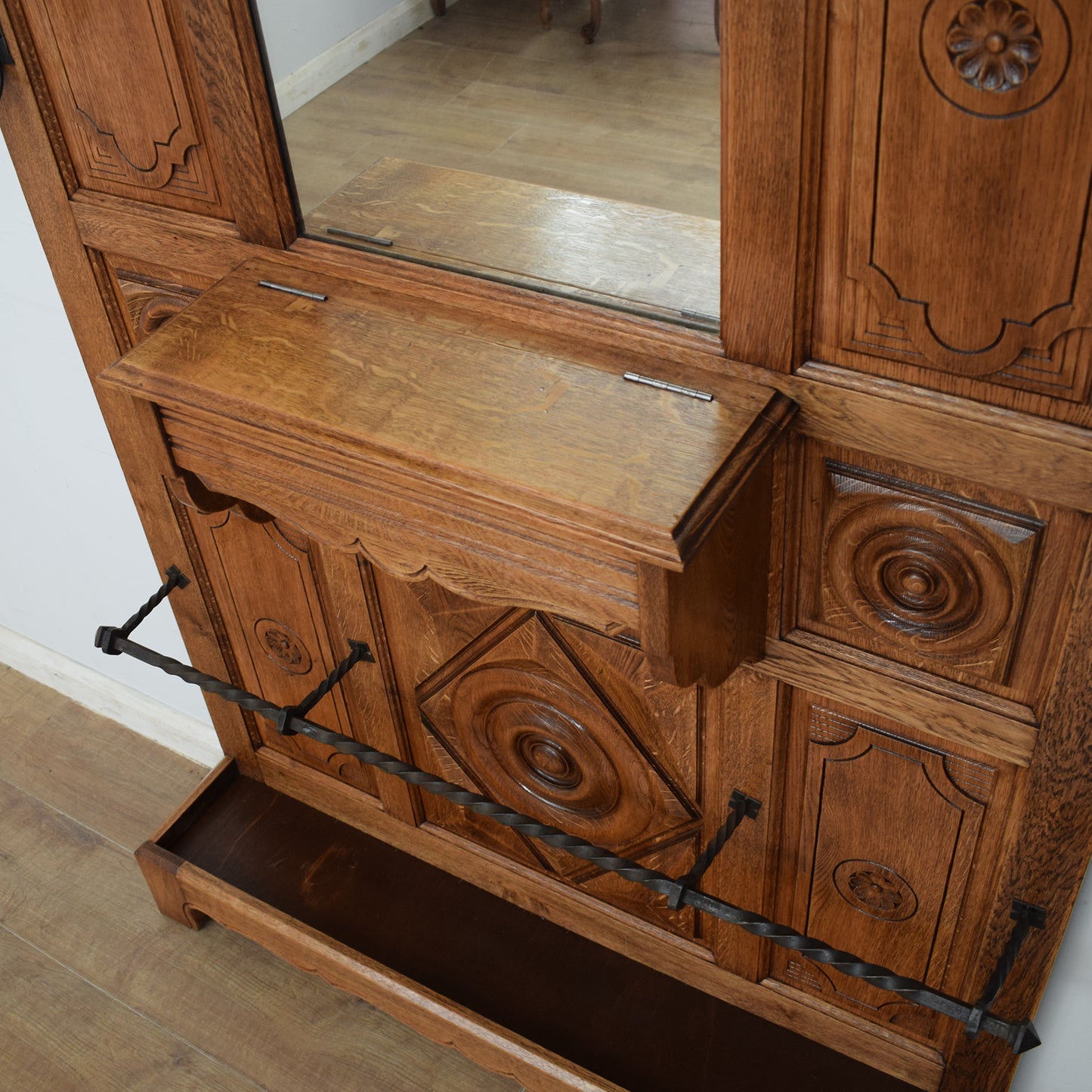Carved Oak Hallstand