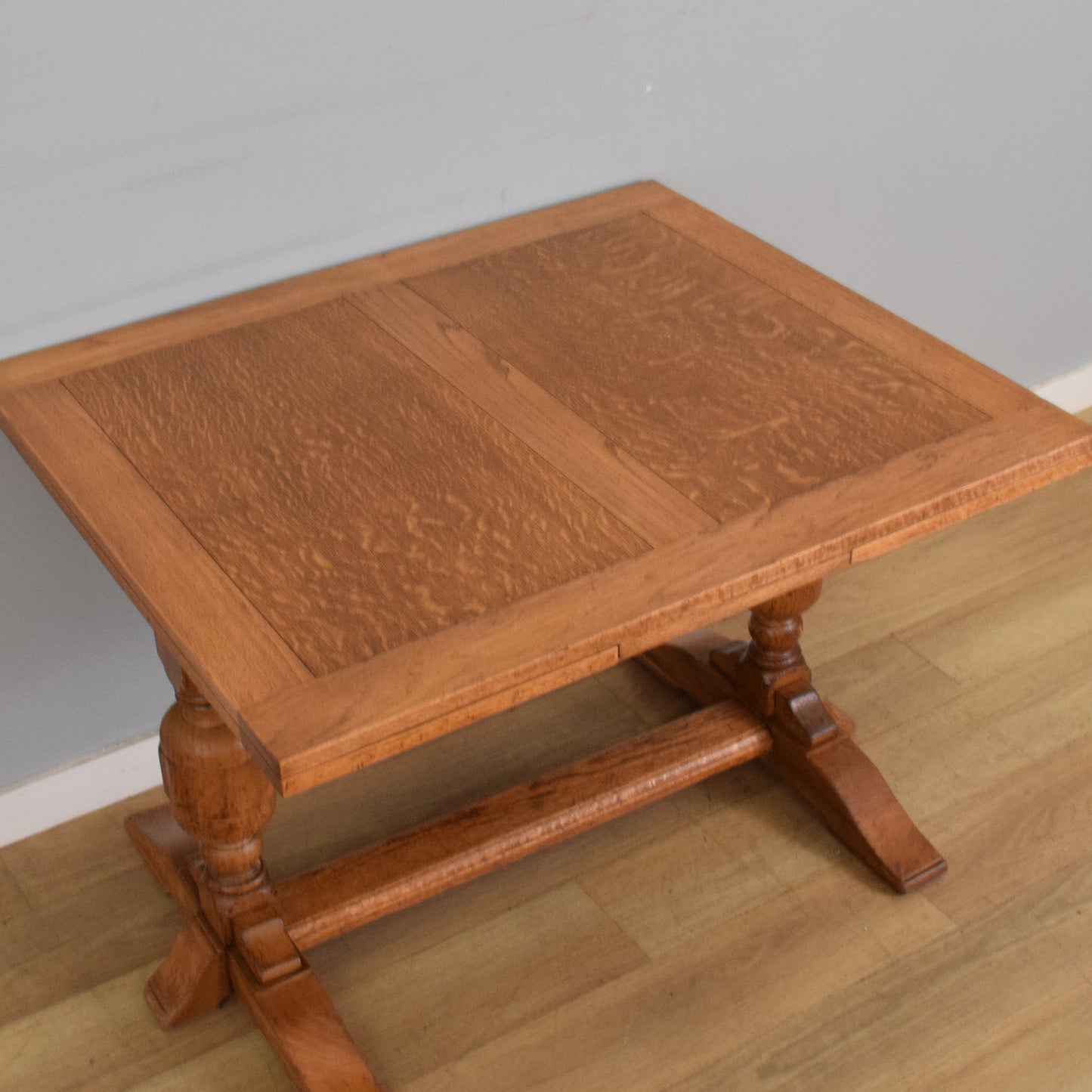 Refinished Oak Draw-Leaf Table and Four