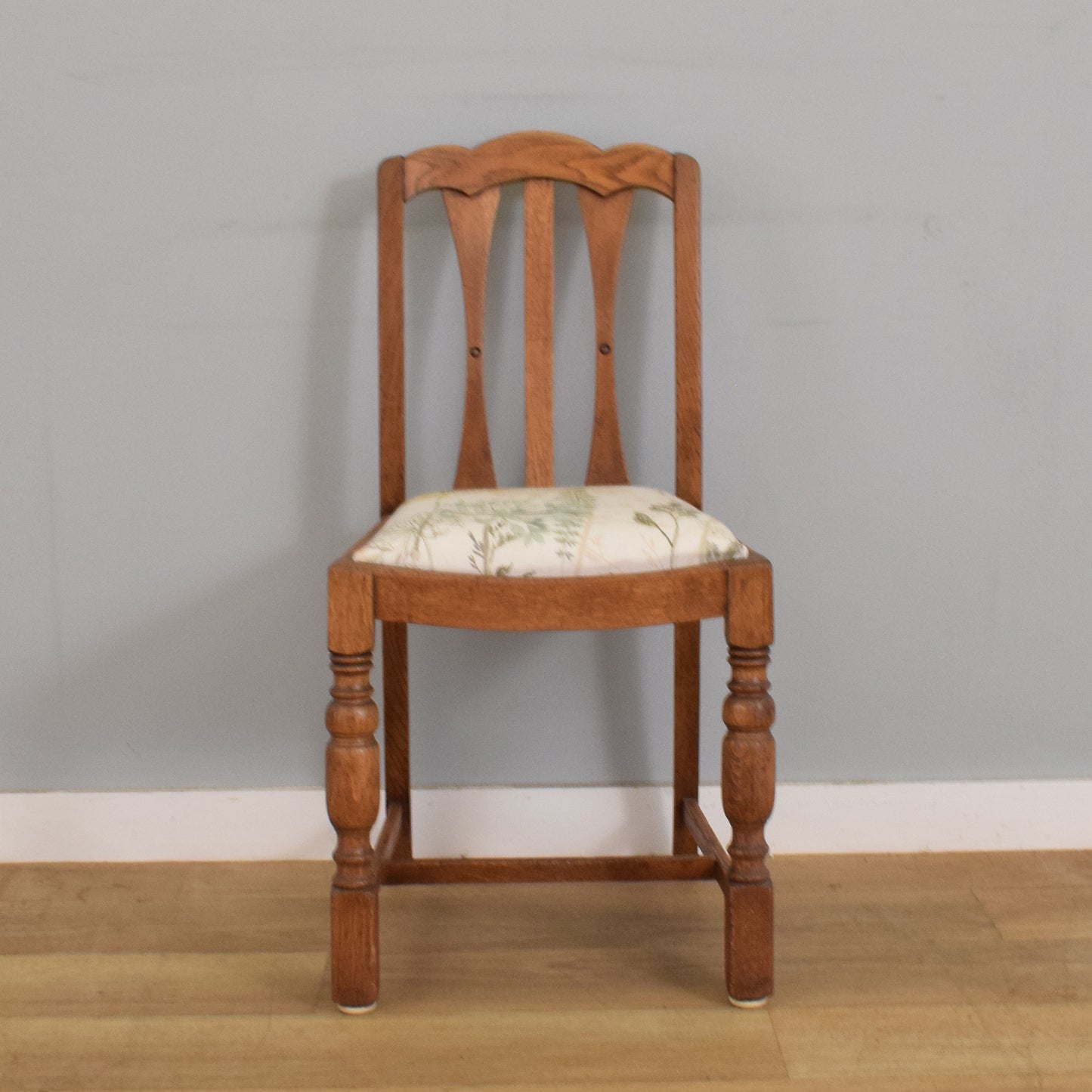 Refinished Oak Draw-Leaf Table and Four