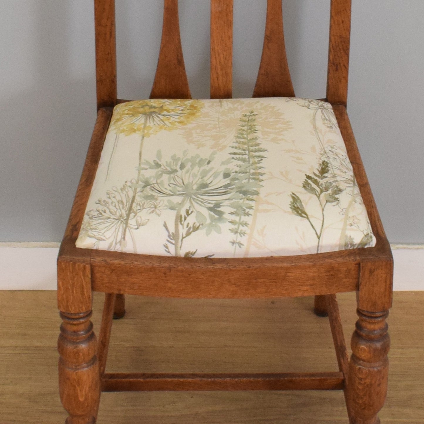 Refinished Oak Draw-Leaf Table and Four