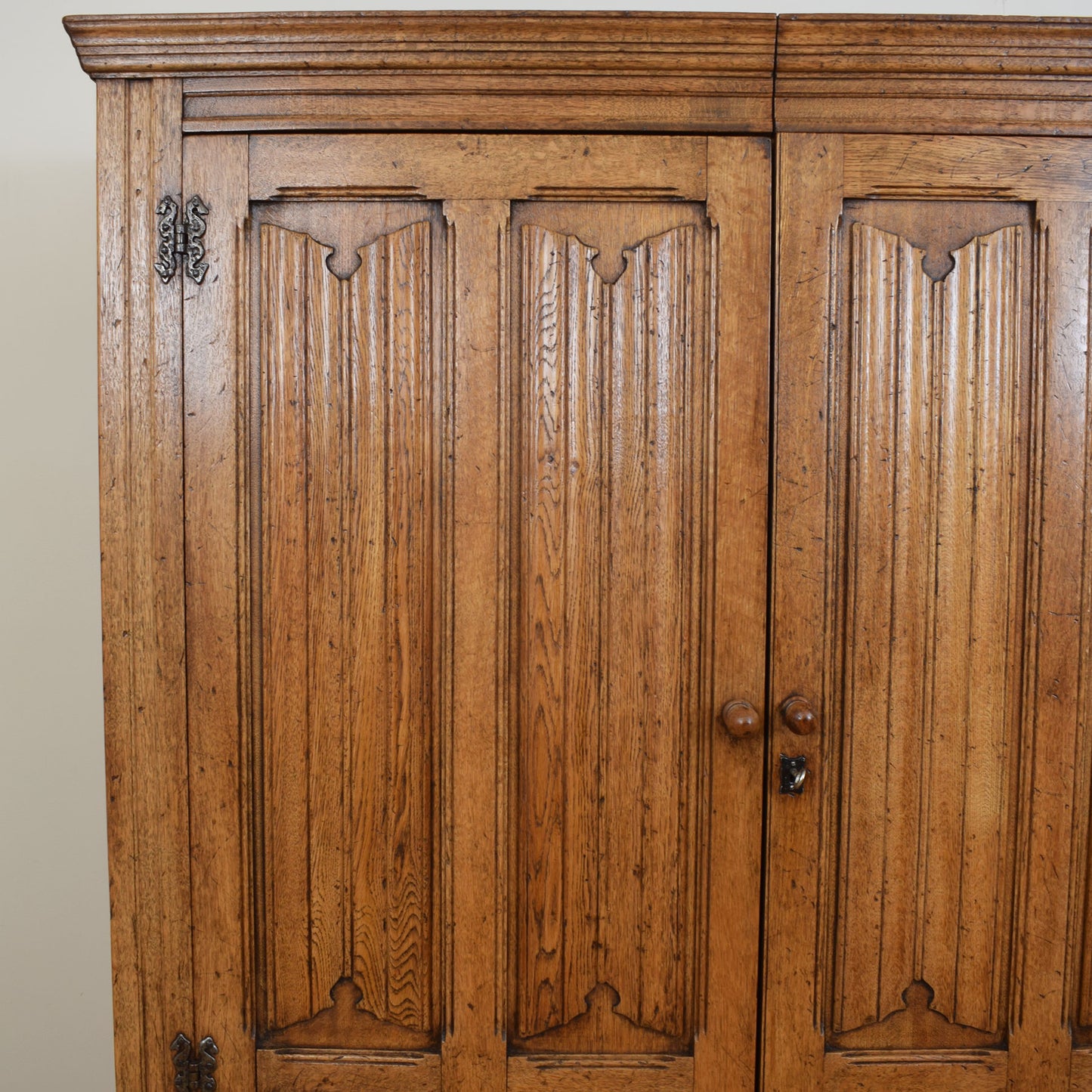 Vintage Oak Double Wardrobe