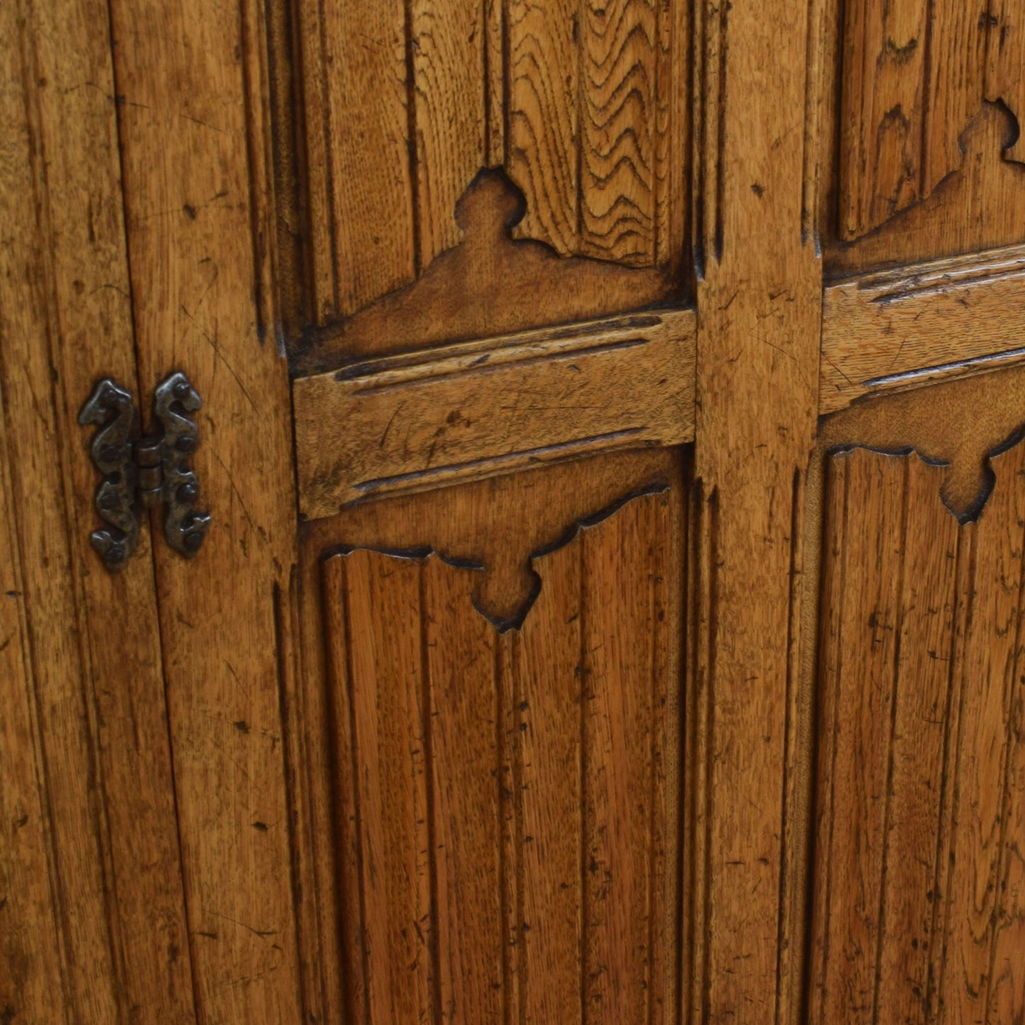 Vintage Oak Double Wardrobe