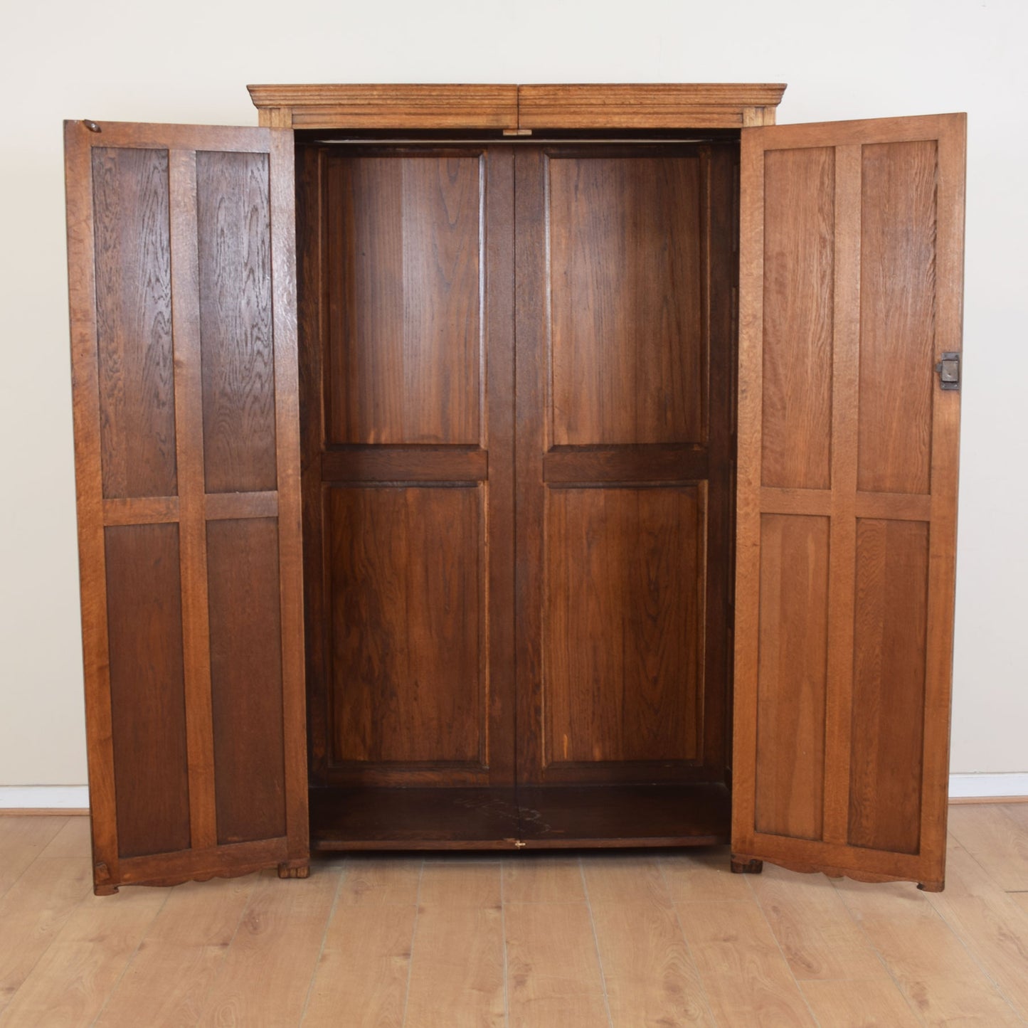 Vintage Oak Double Wardrobe