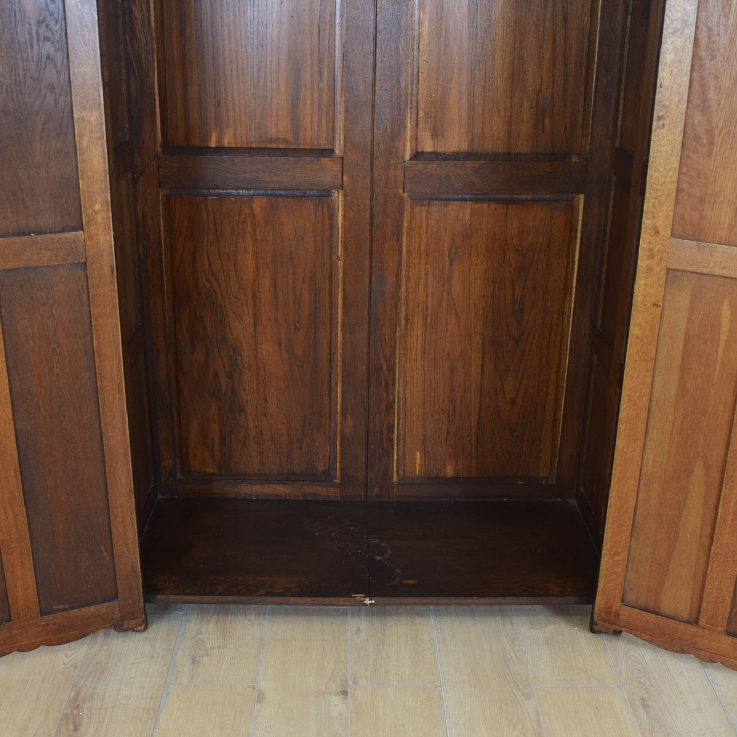 Vintage Oak Double Wardrobe