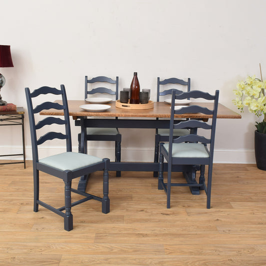Painted Table And Four Chairs