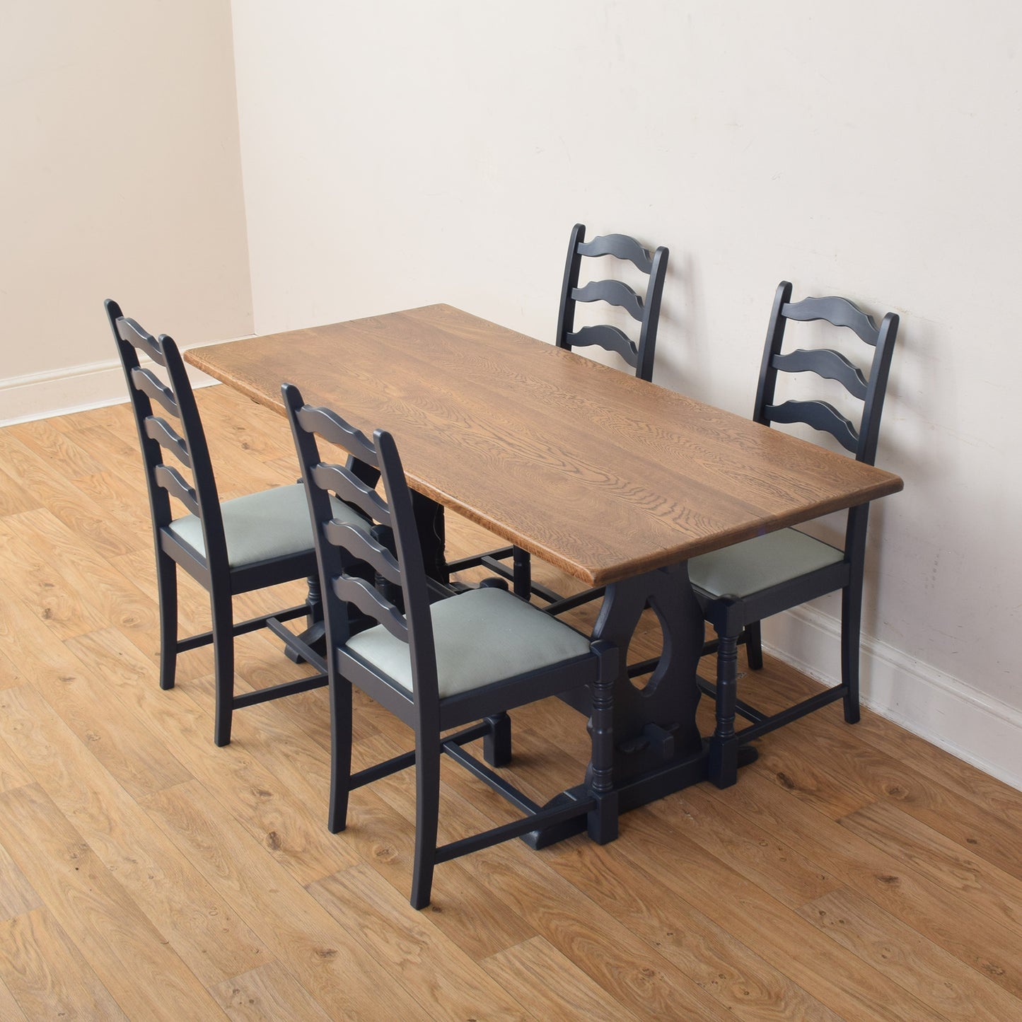 Painted Table And Four Chairs