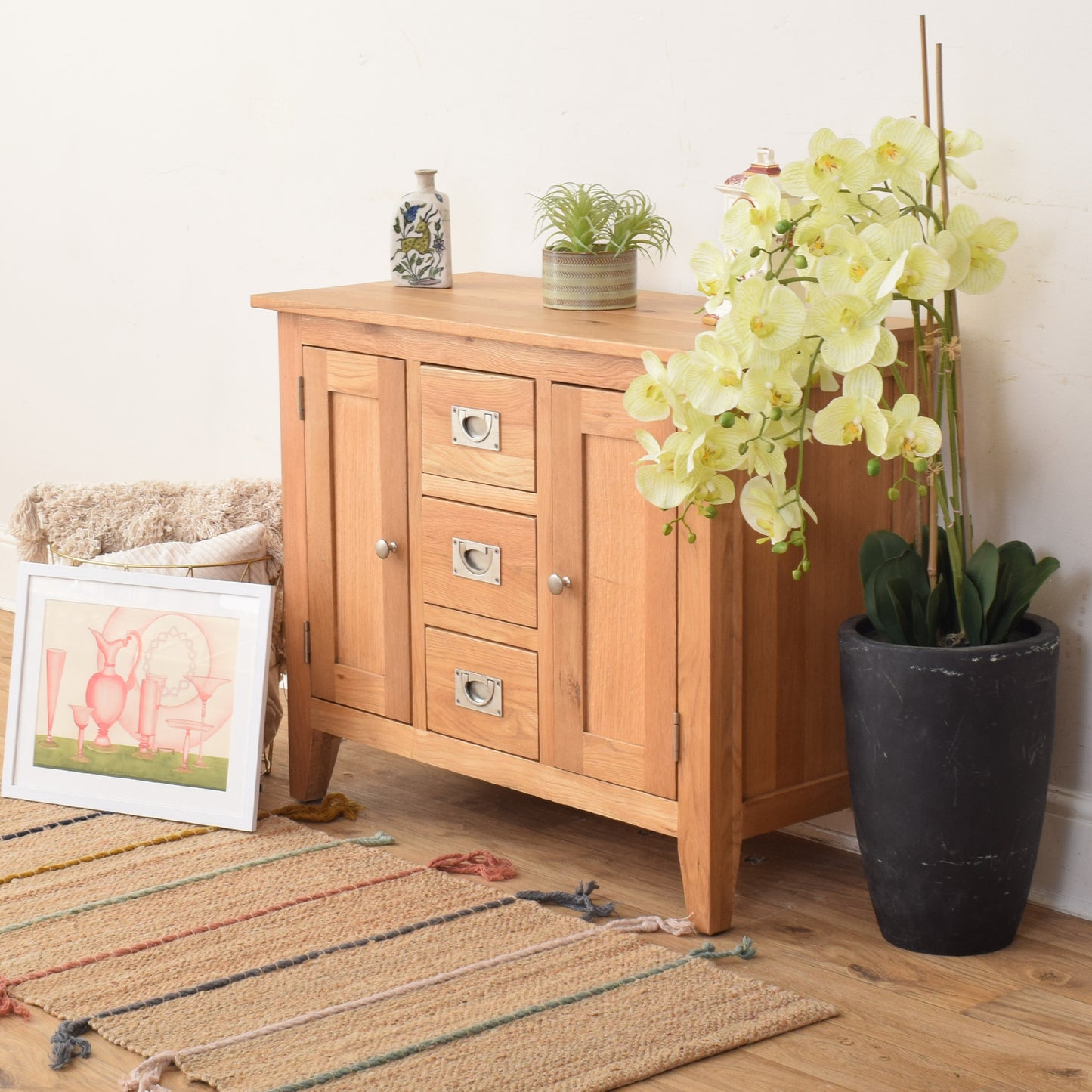 Small Modern Oak Sideboard