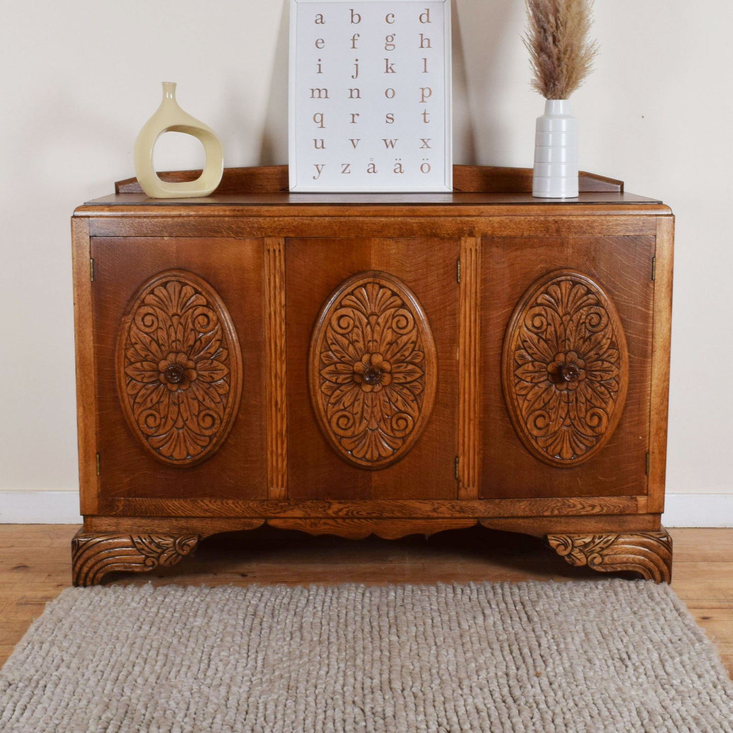 Carved Oak Sideboard