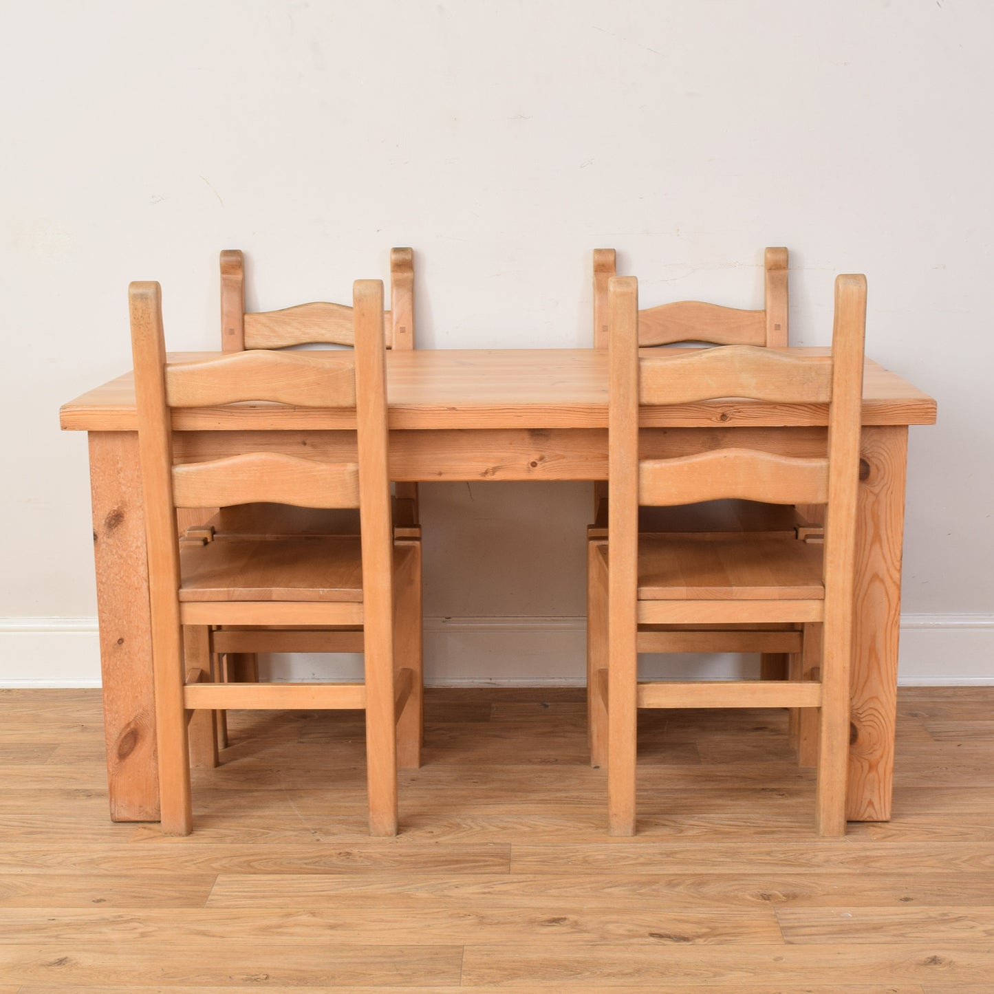 Pine Table And Four Chairs