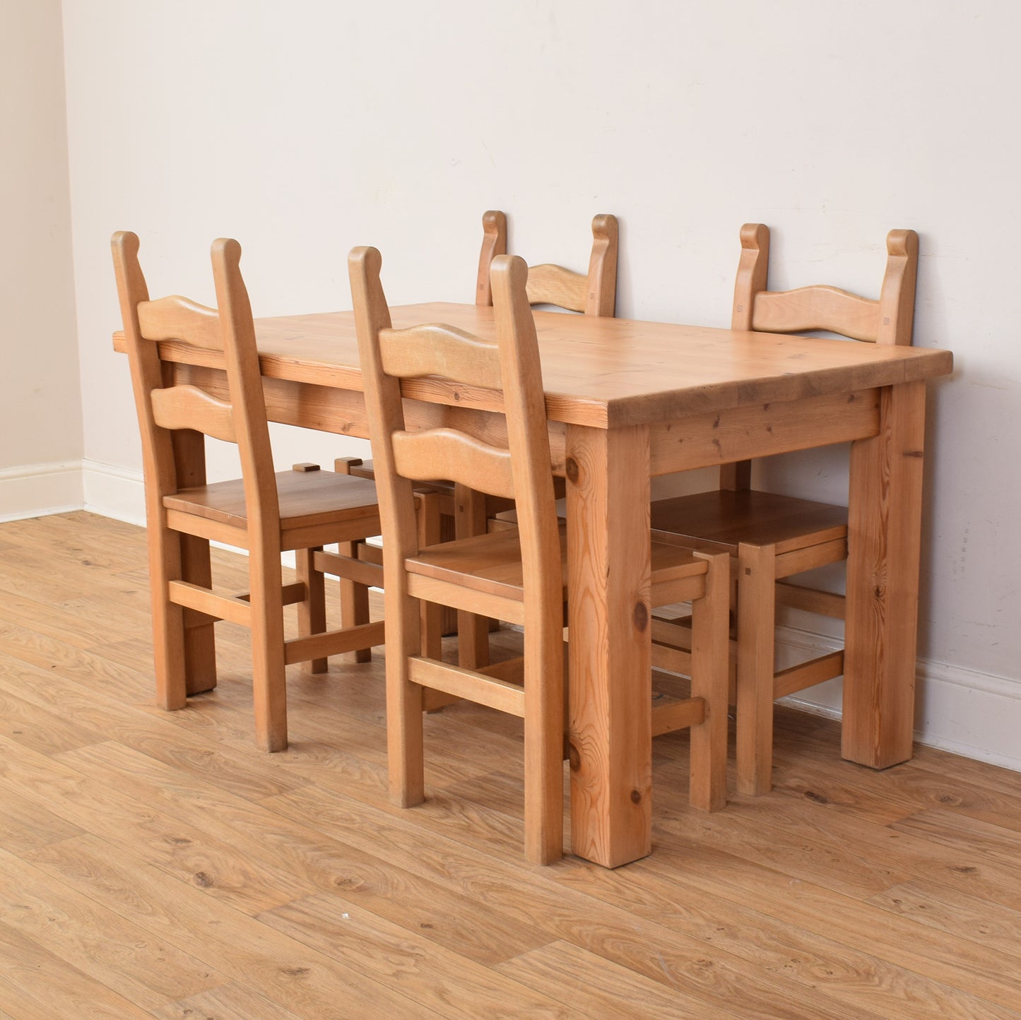 Pine Table And Four Chairs