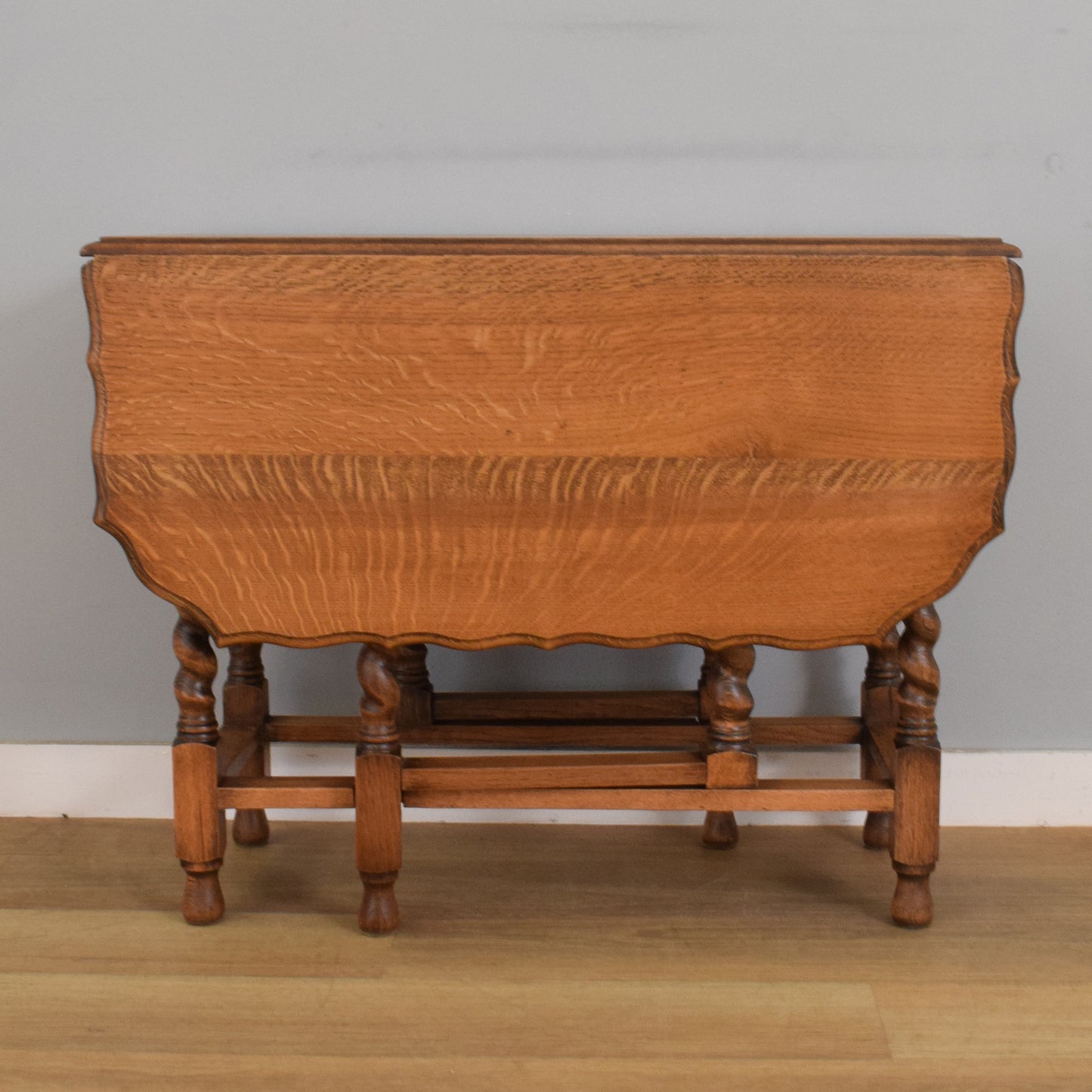 Barley-Twist Oak Drop-Leaf Table