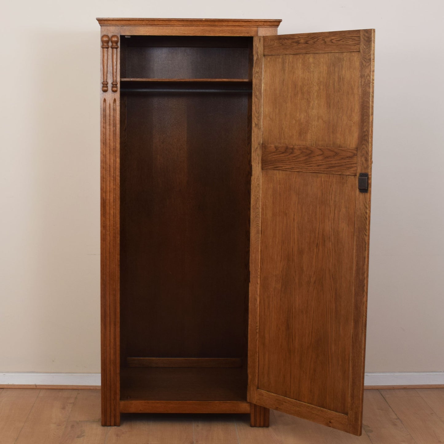 Restored Oak Single Wardrobe