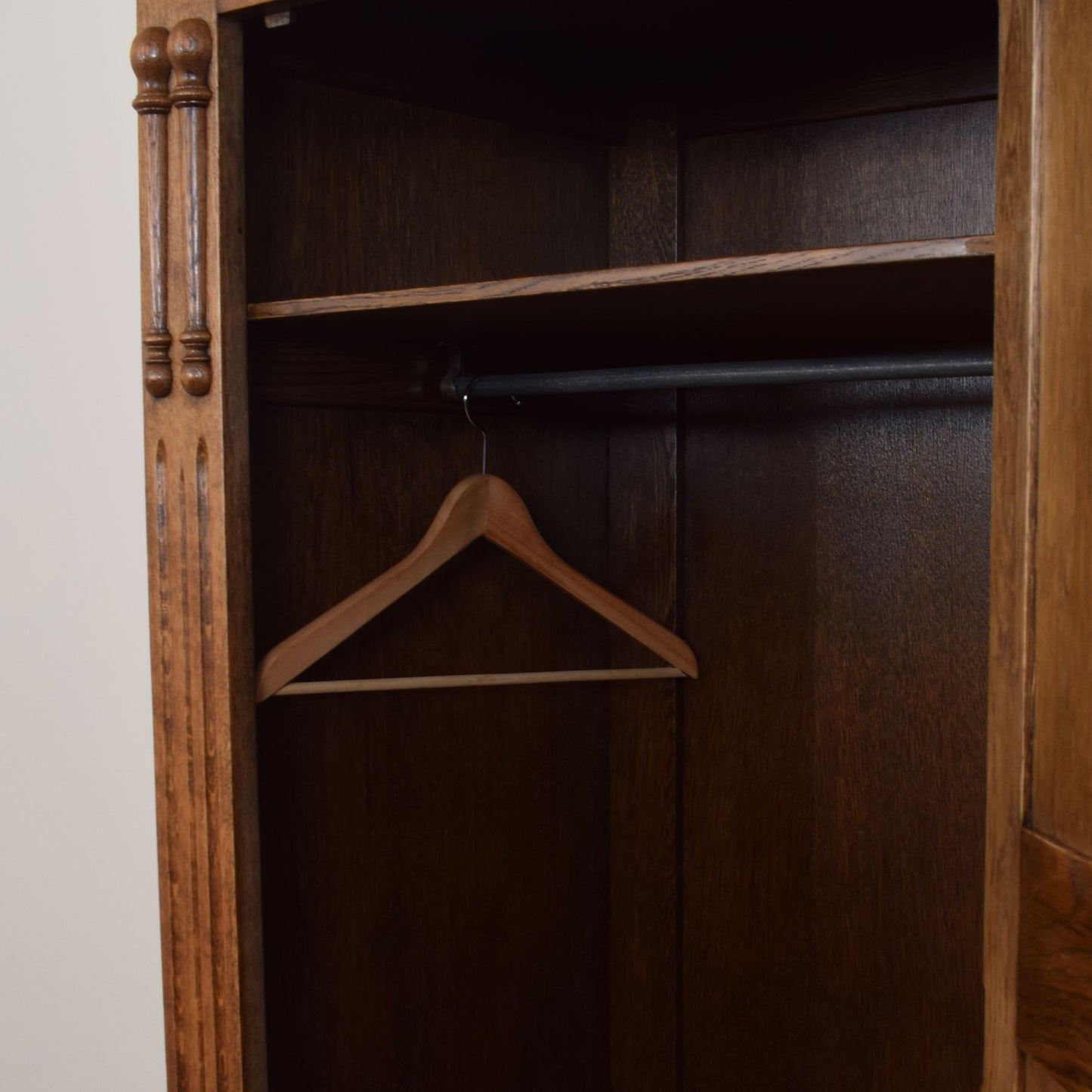 Restored Oak Single Wardrobe