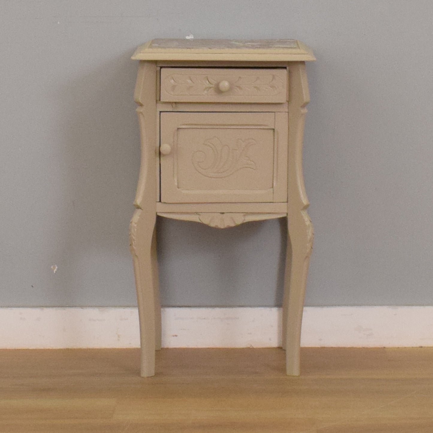 Painted French Marble-Top Cabinet