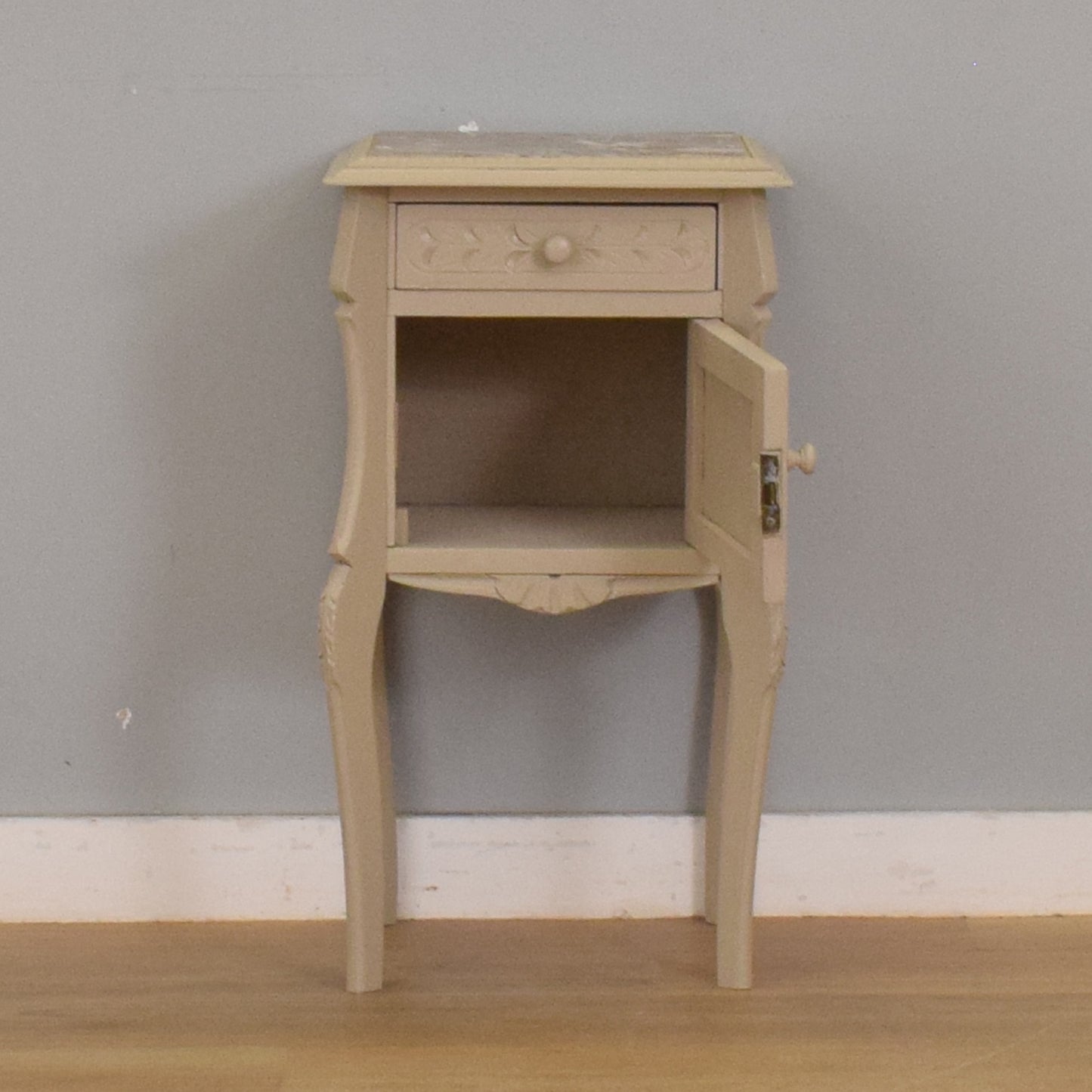 Painted French Marble-Top Cabinet