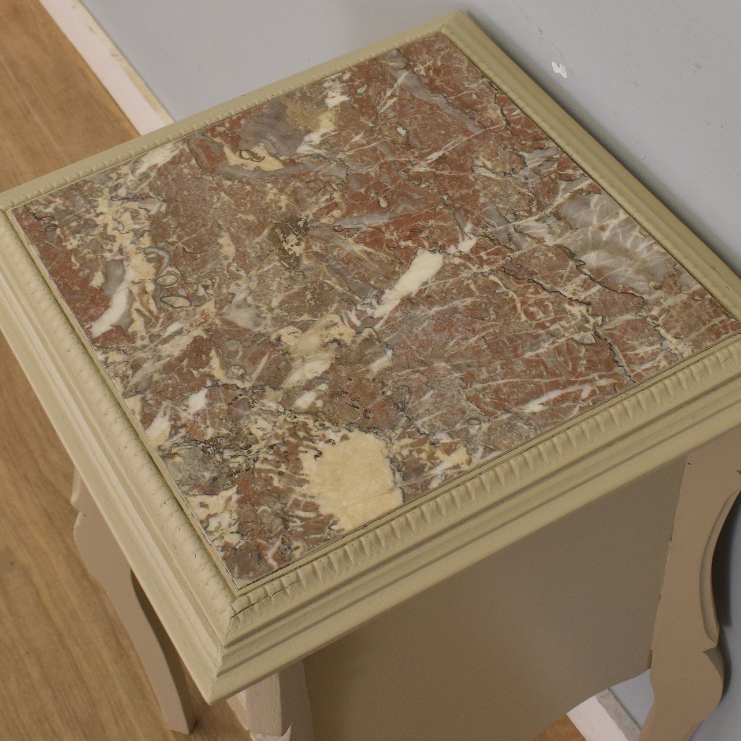 Painted French Marble-Top Cabinet