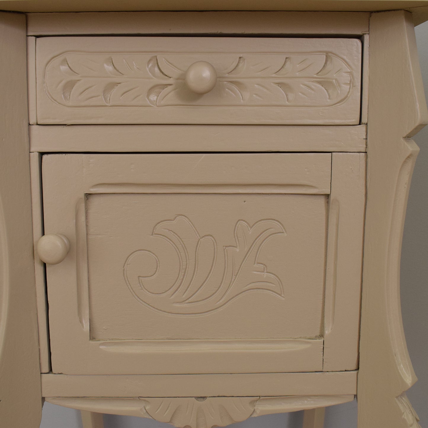 Painted French Marble-Top Cabinet