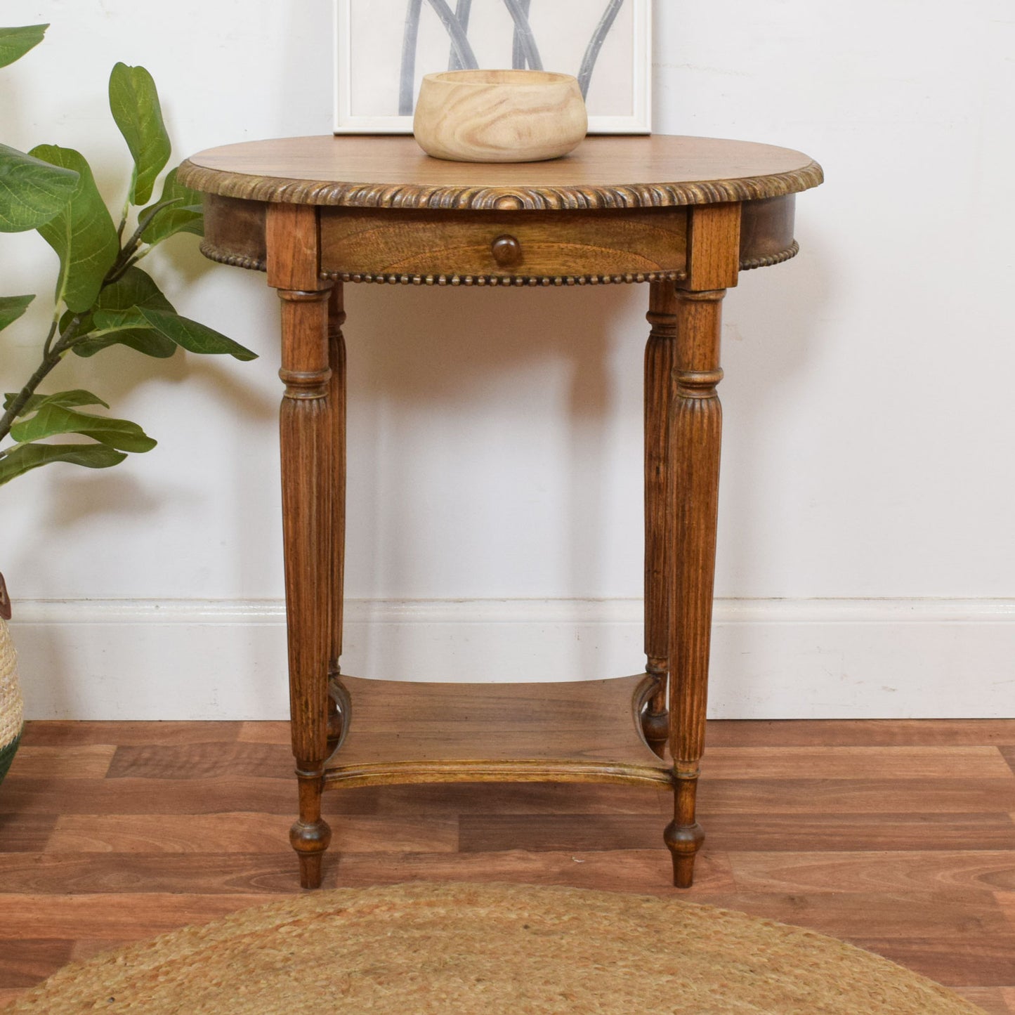 Carved Oak Side Table