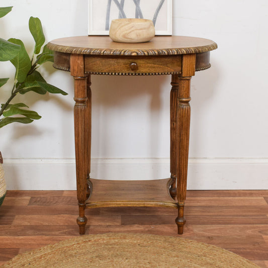 Carved Oak Side Table