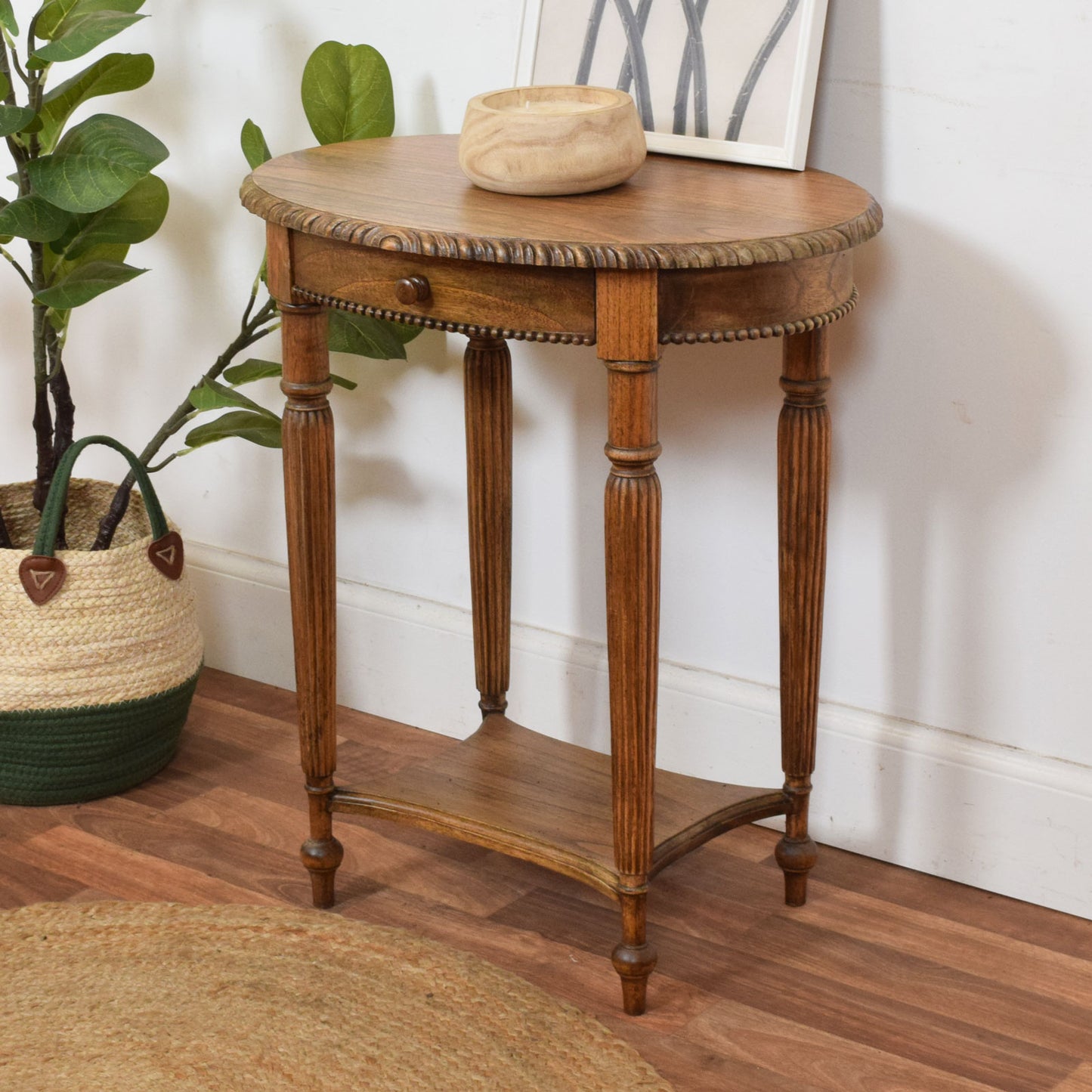 Carved Oak Side Table
