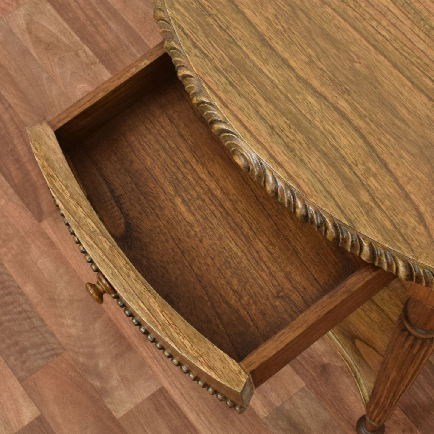 Carved Oak Side Table
