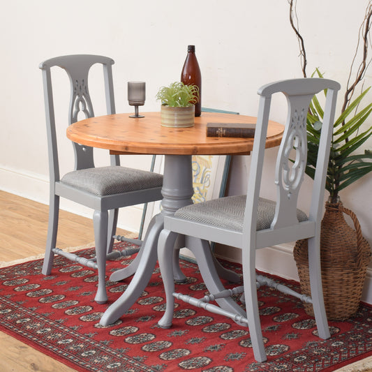 Painted Pine Table And Two Chairs