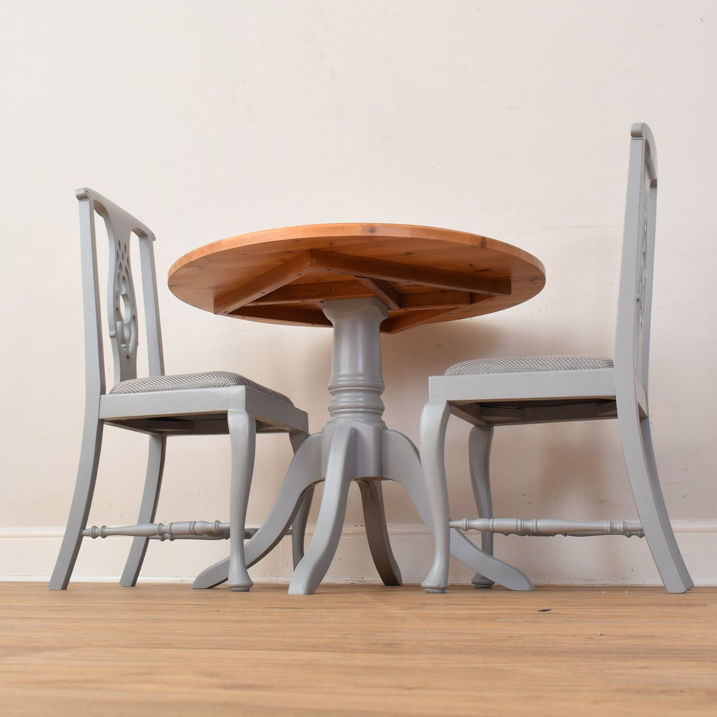 Painted Pine Table And Two Chairs