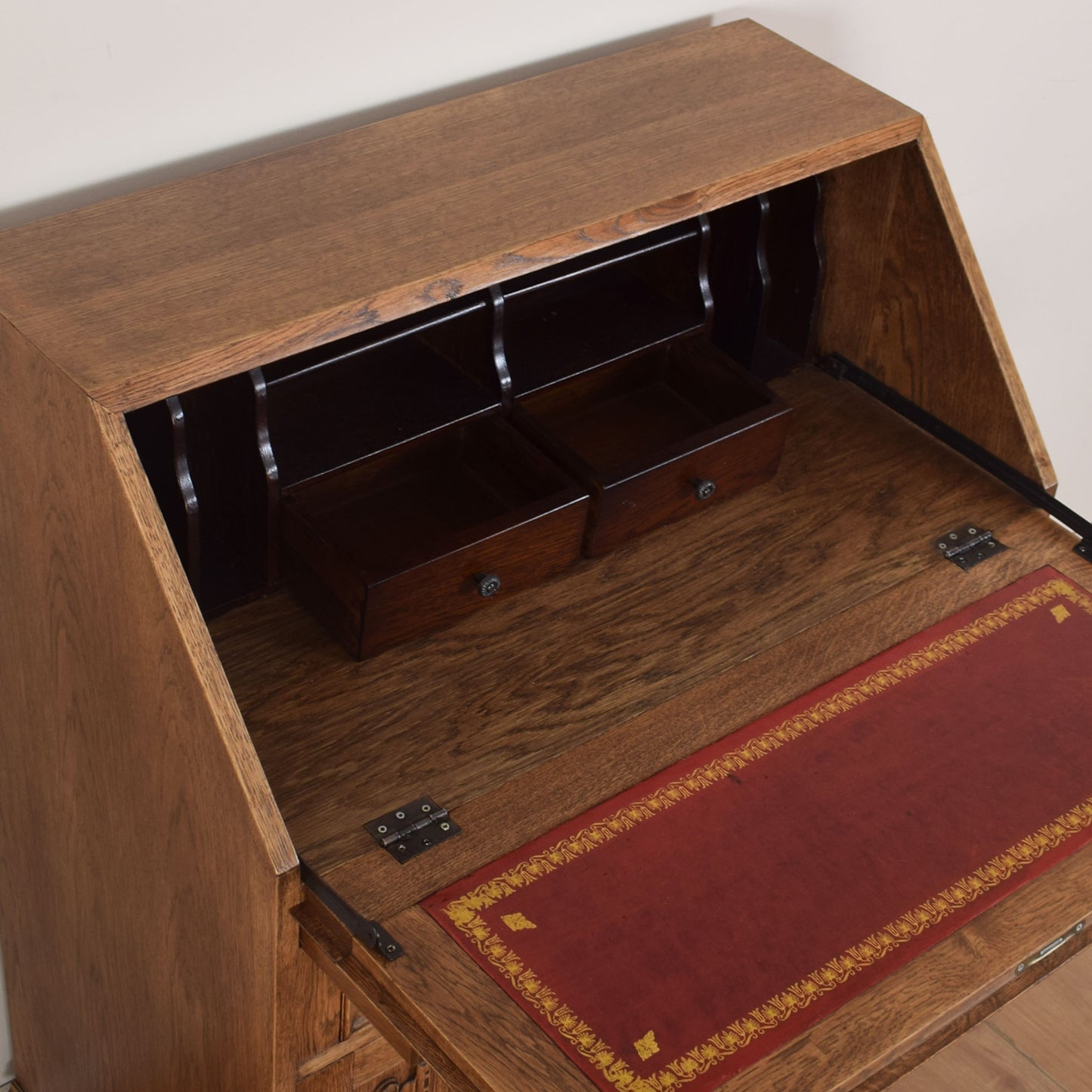 Oak Linen-Fold Writing Bureau
