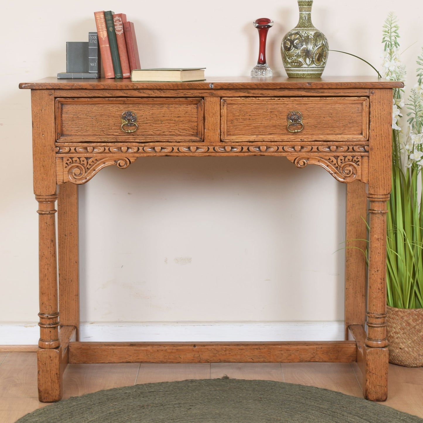 Vintage Oak Console Table