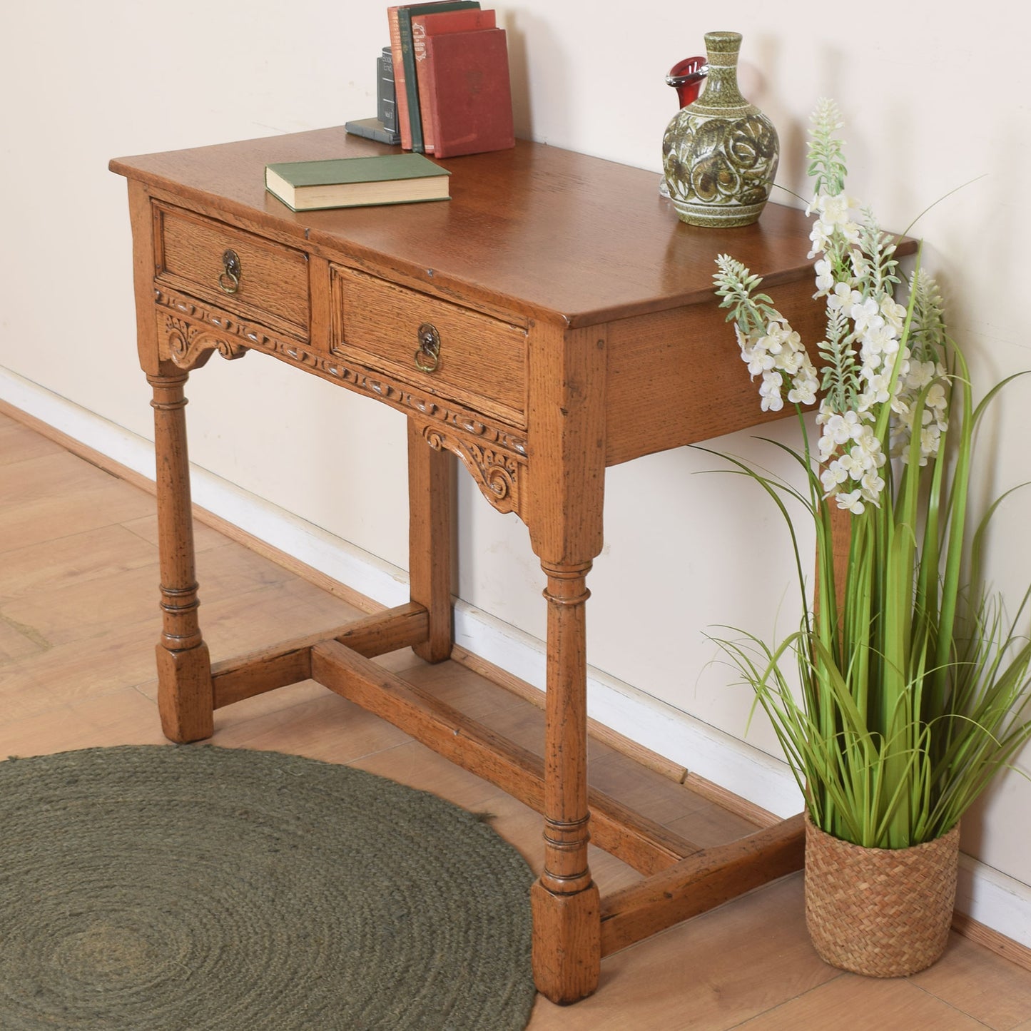 Vintage Oak Console Table