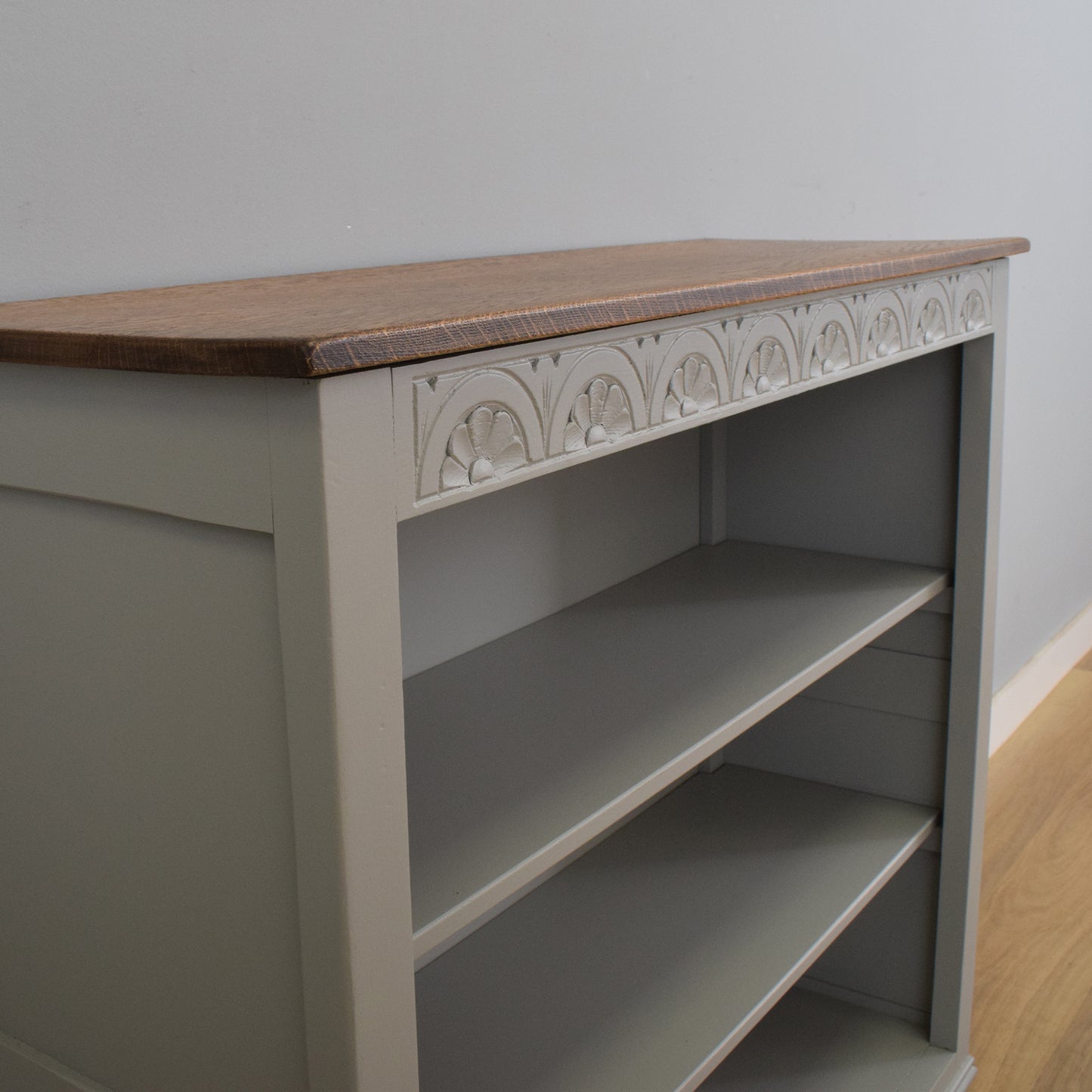 Painted Oak Low Bookcase