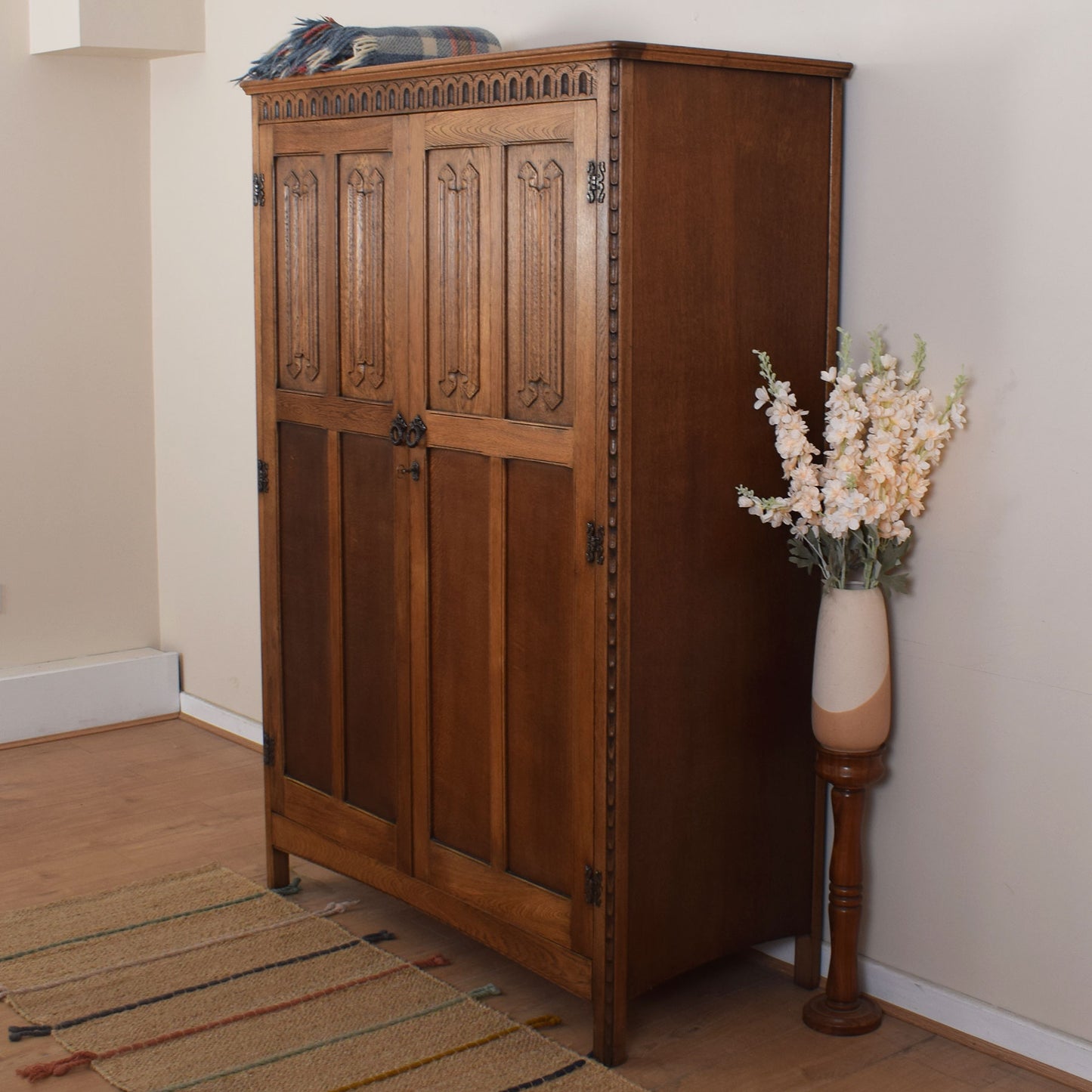 Large Oak Double Wardrobe