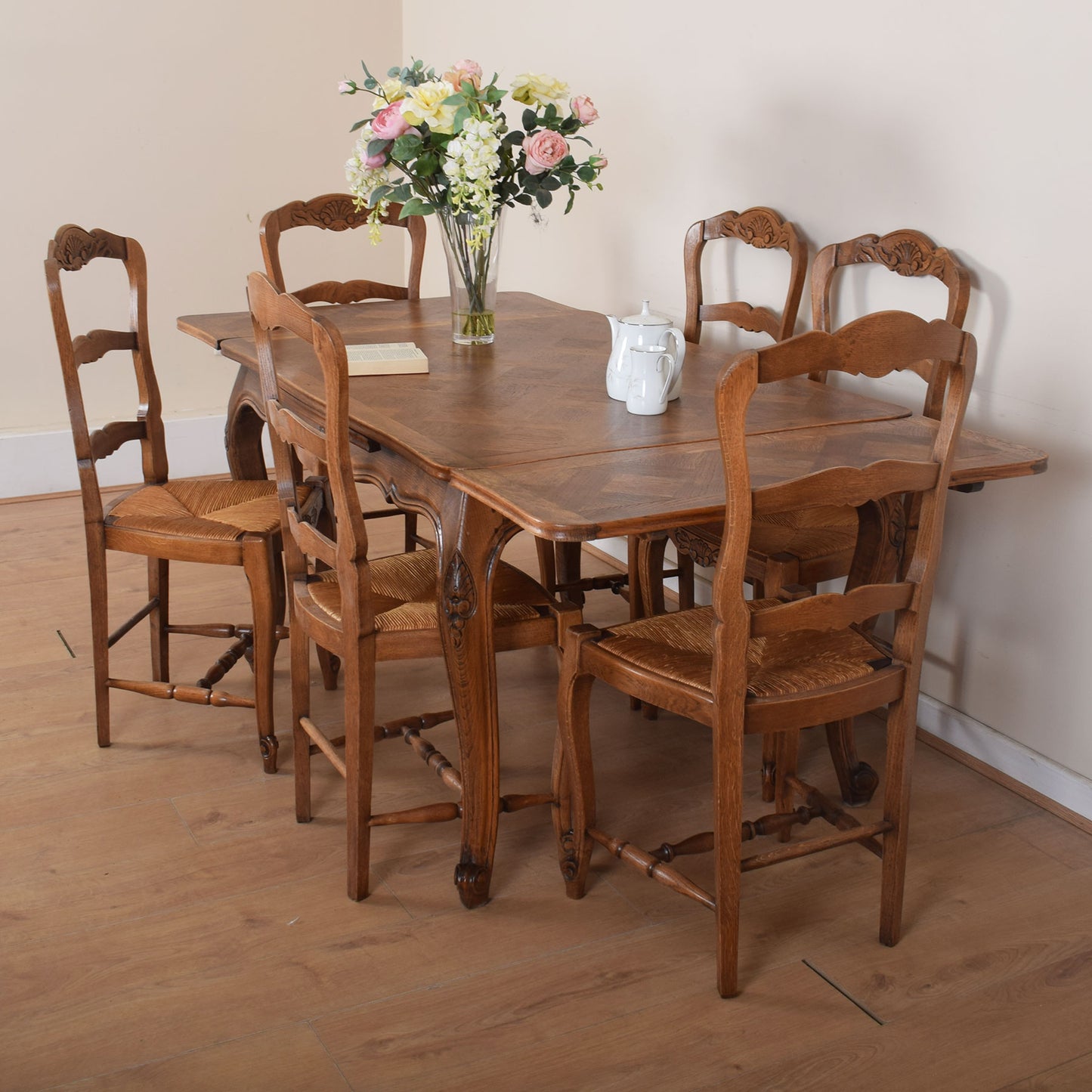 French Table and Six Chairs.